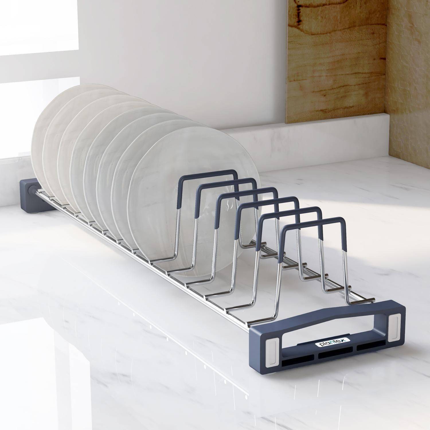 Plantex Utensil Kitchen Rack Steel Stainless Steel Saucer Stand