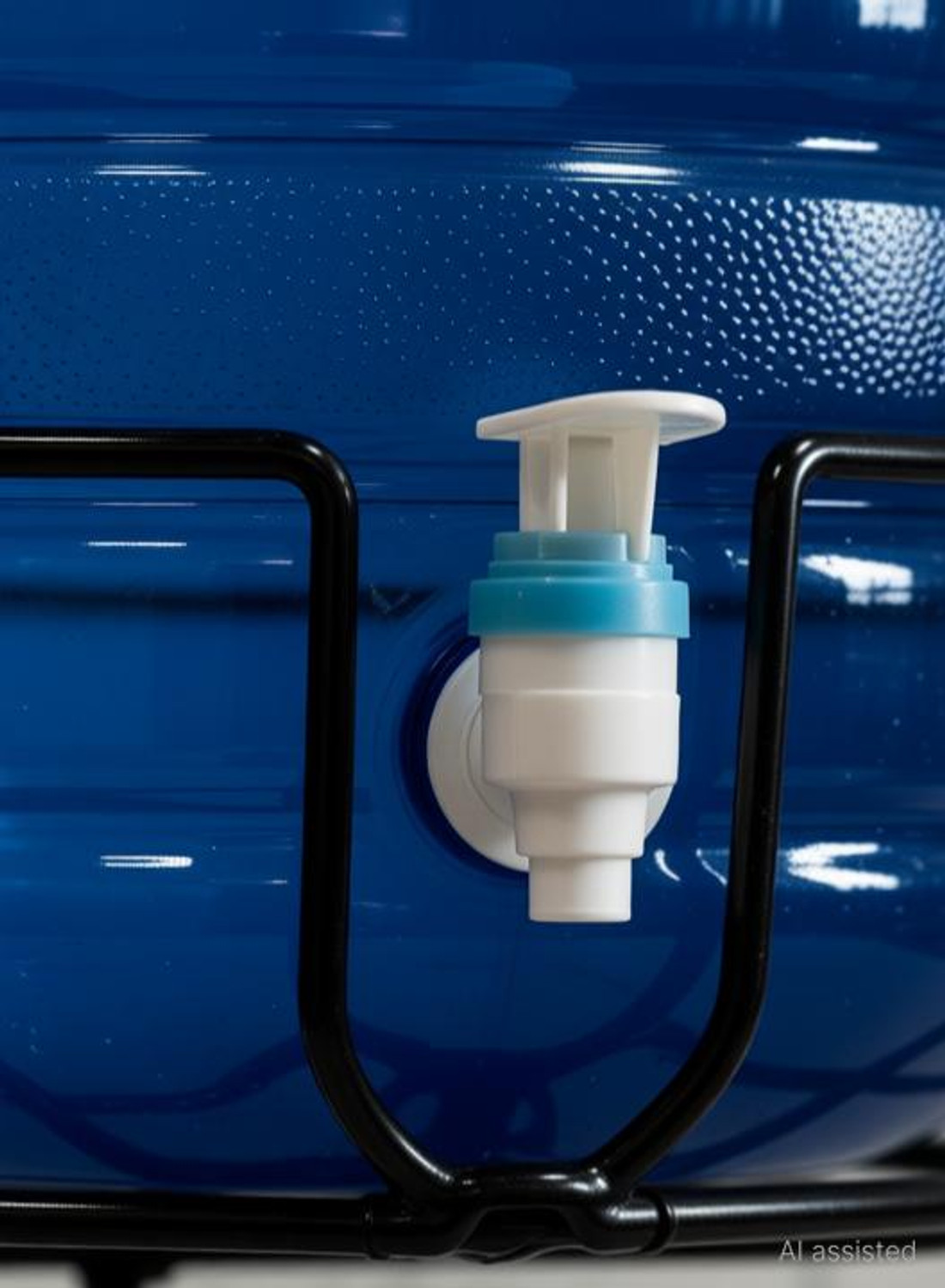 Image of GREEN TOUCH Water Dispenser Kitchen Rack Iron Sturdy Water Dispenser with Blue Container and Metal Stand