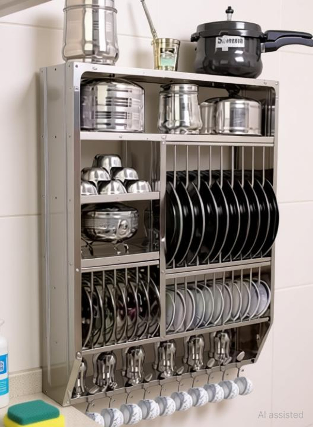 Image of Dev Dish Drainer Kitchen Rack Steel