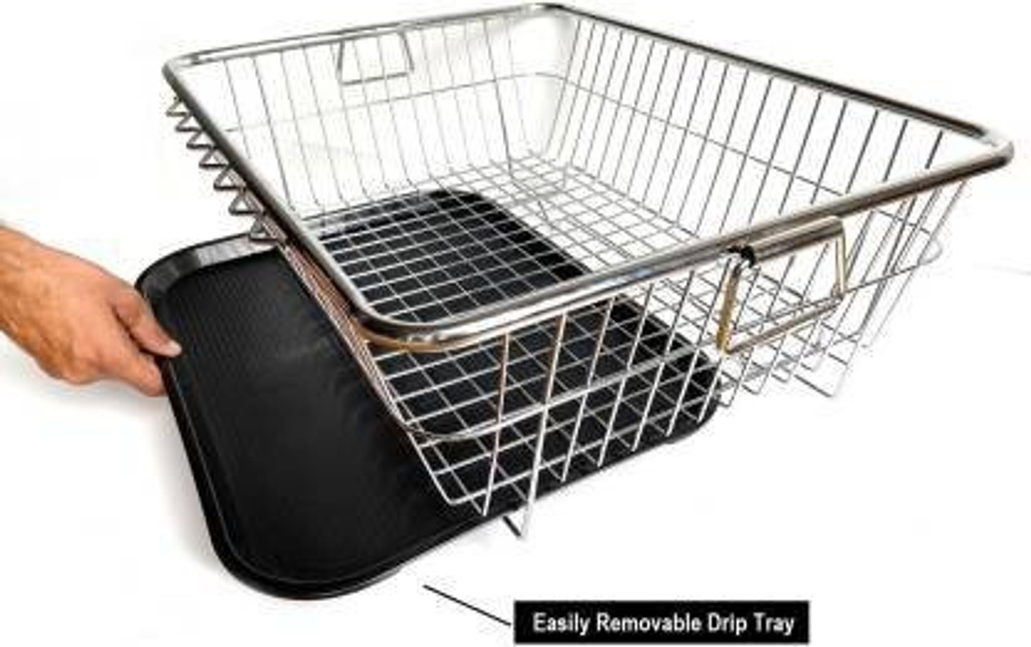 Image of Smartslide Dish Drainer Kitchen Rack Dish Drainer With Black Drip Tray (43X56-cm) / Kitchen Drainer / Kitchen Sink Steel