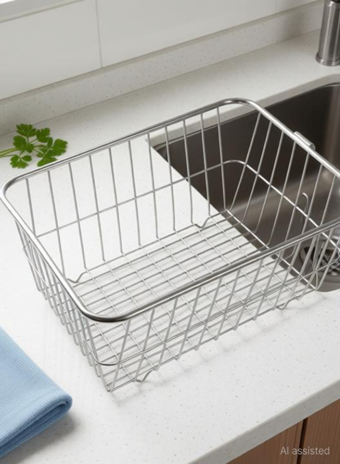 Image of BOBDA ENTERPRISE Dish Drainer Kitchen Rack Steel Stainless Steel Dish Drainer Kitchen Storage Rack,Kitchen Organizer Utensil Basket -Rectangle - Big. Plate Stand