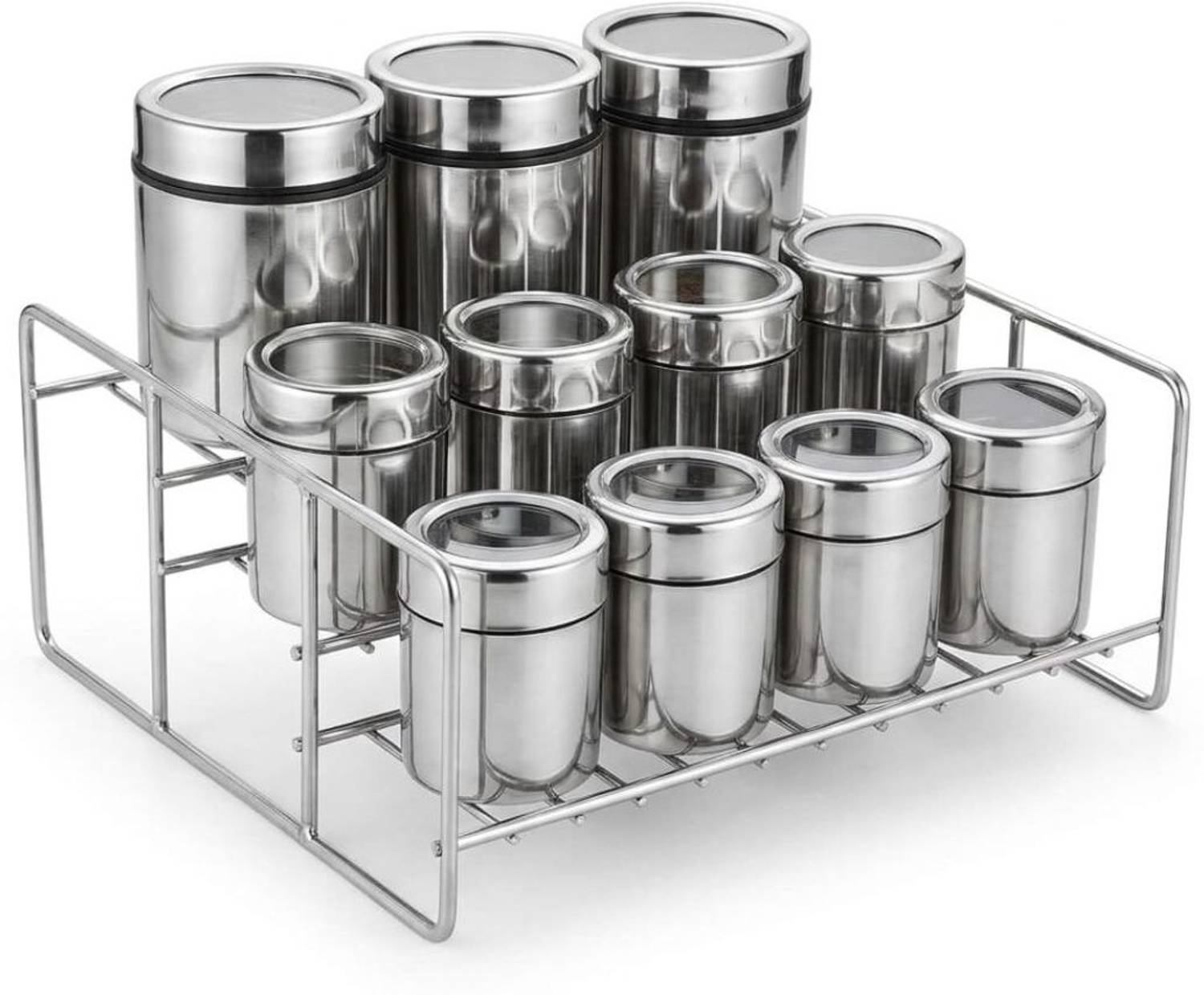 ECOLEX 11-Piece Stainless Steel Spice Organizer - Image 1
