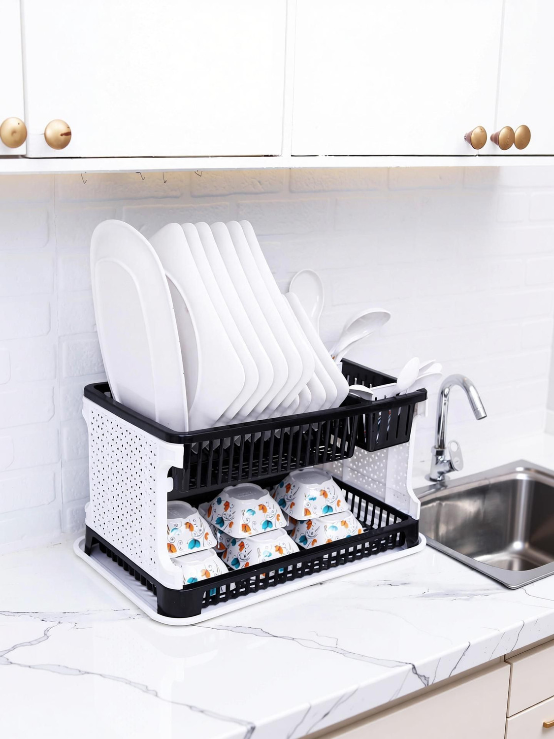 Image of Flipkart SmartBuy Dish Drainer Kitchen Rack Plastic Dish Drainer Kitchen Rack Plastic Kitchen