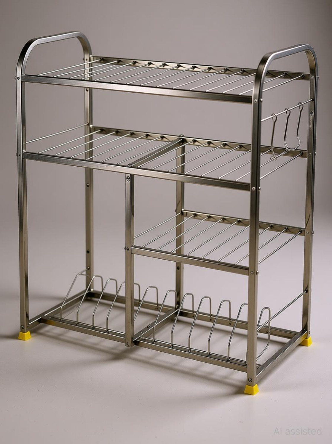 Image of ASTEEL Utensil Kitchen Rack Steel 24*24 inch utensil Bartan rack