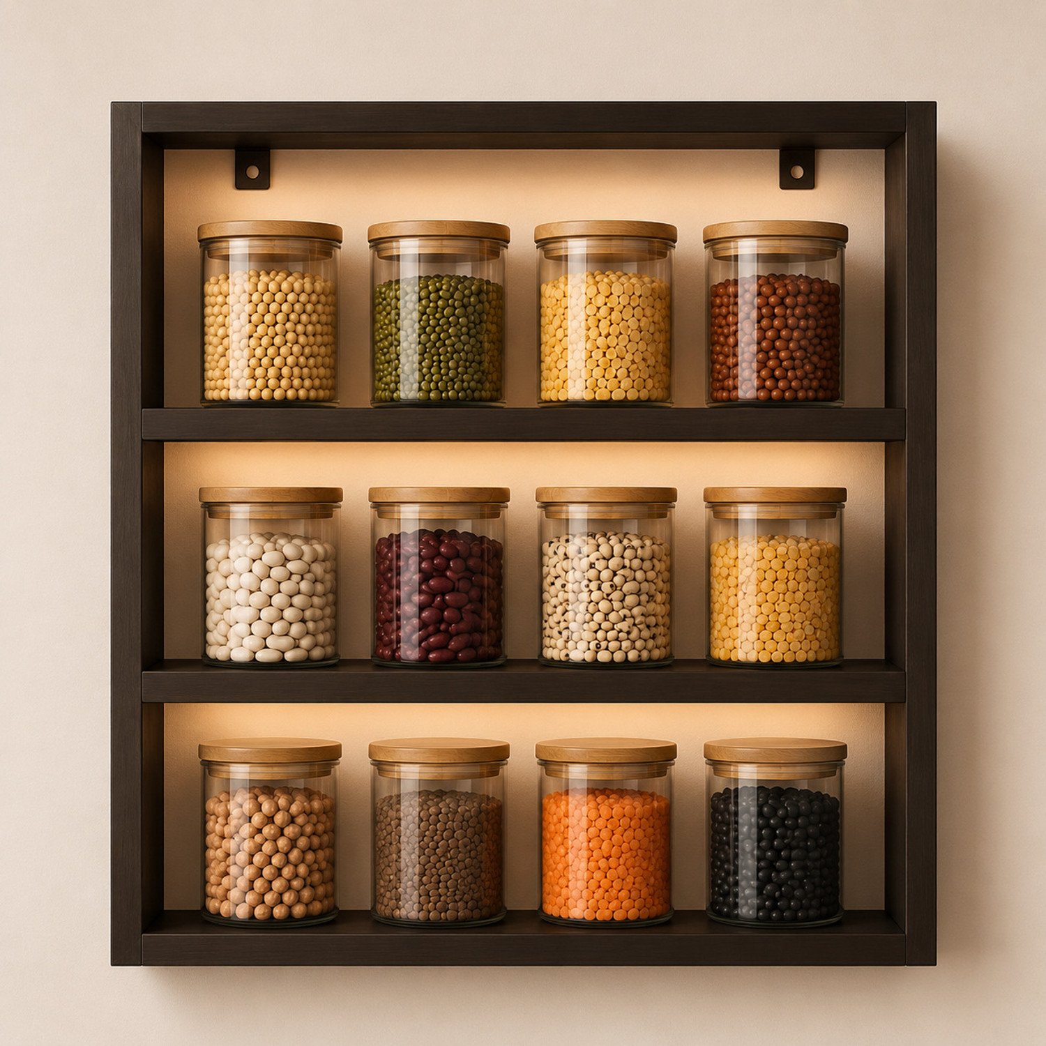 Image of Zafiro Containers Kitchen Rack Wood Wooden Wall Mounted Shelves for Kitchen / Kitchen Storage Shelf / Wall Shelf