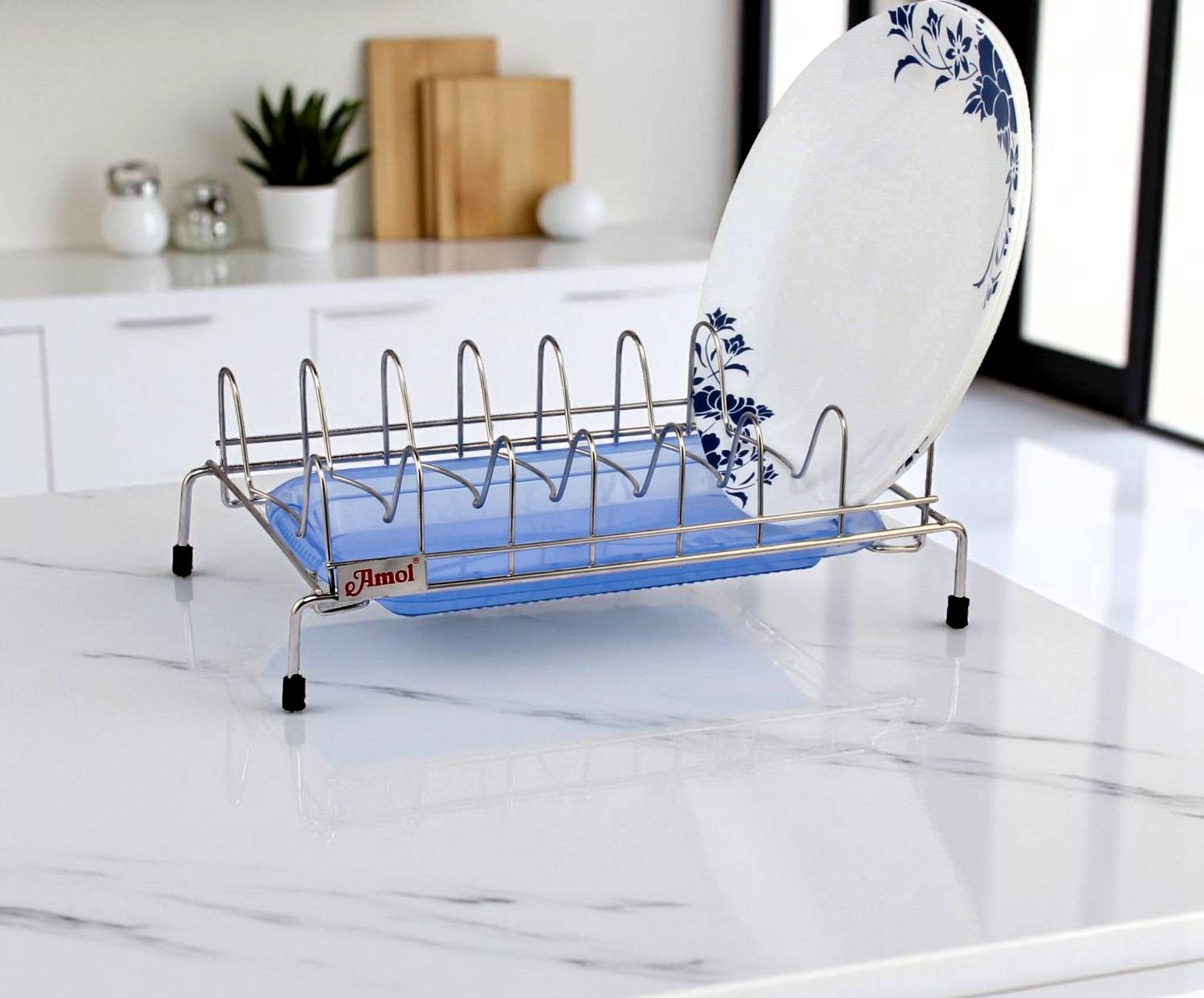 Amol Utensil Kitchen Rack Steel Premium Stainless Steel Utensils Stand | Kitchen Organizers | Dish Drainer Rack