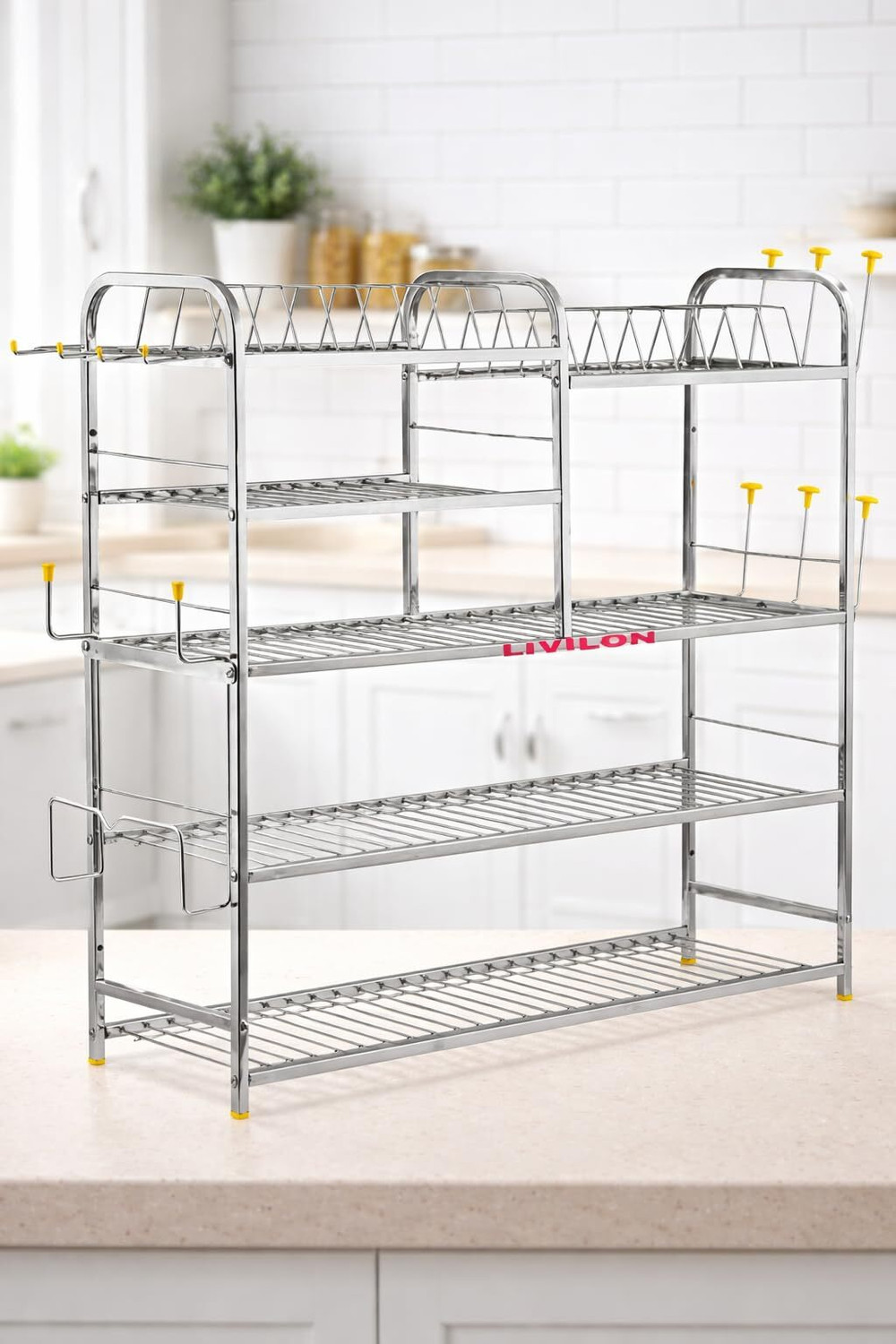 Image of L LIVILON Utensil Kitchen Rack Steel