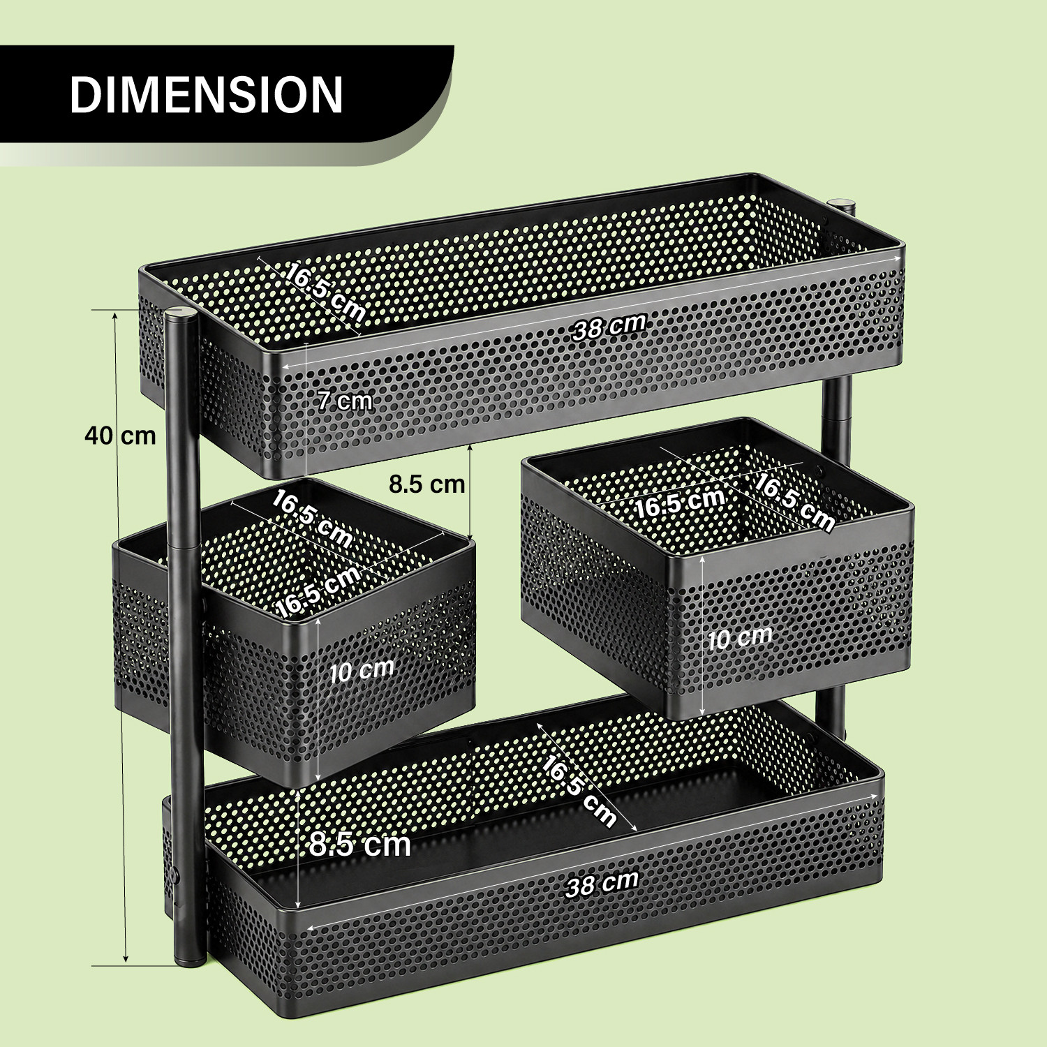 Image of Glostella Utensil Kitchen Rack Carbon Steel Kitchen Rotating rack 360 degree Kitchen Rack For Kitchen / Bathroom