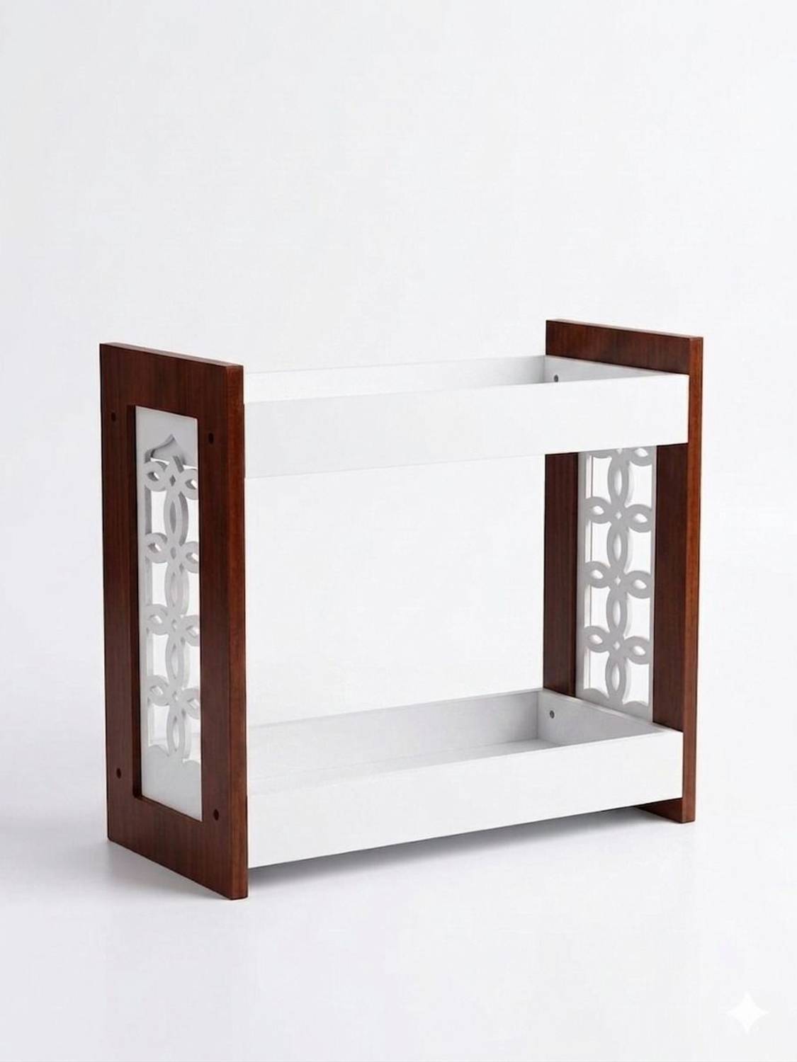 Raheema traders Containers Kitchen Rack Wood Wooden kitchen spice rack dual shelf — Spice Boxes & Masala Dabbas