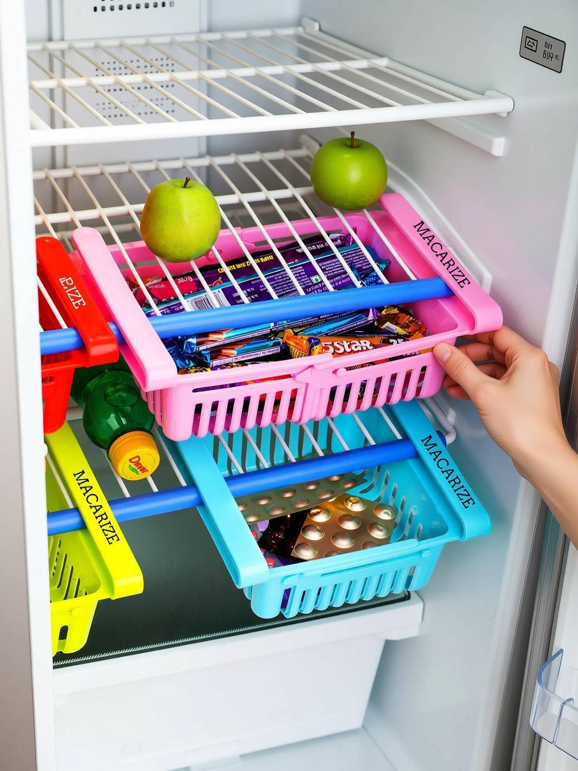 Fruits/Vegetables Kitchen Rack 02 pc ORIGINAL ADJUSTABLE Fridge S... more