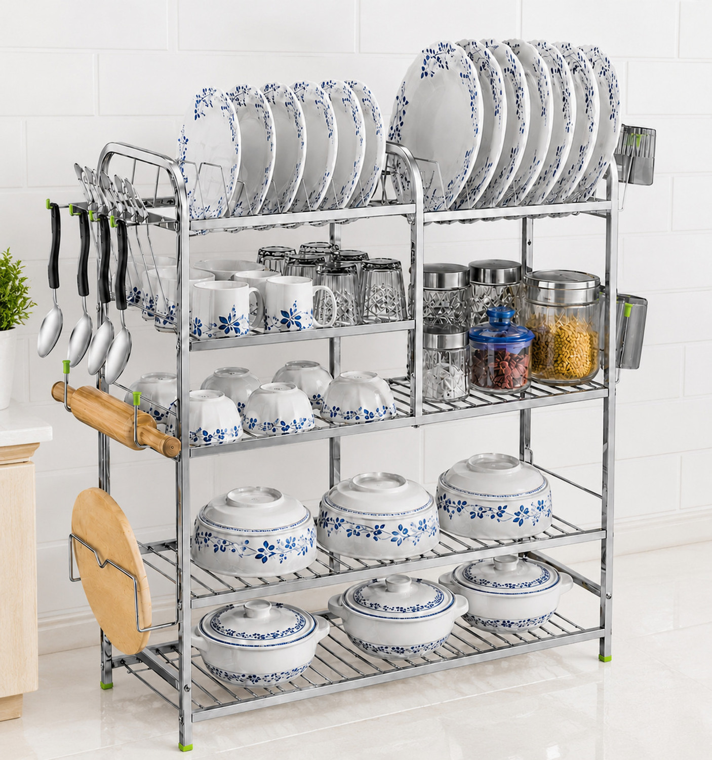 Image of L LIVILON Utensil Kitchen Rack Steel