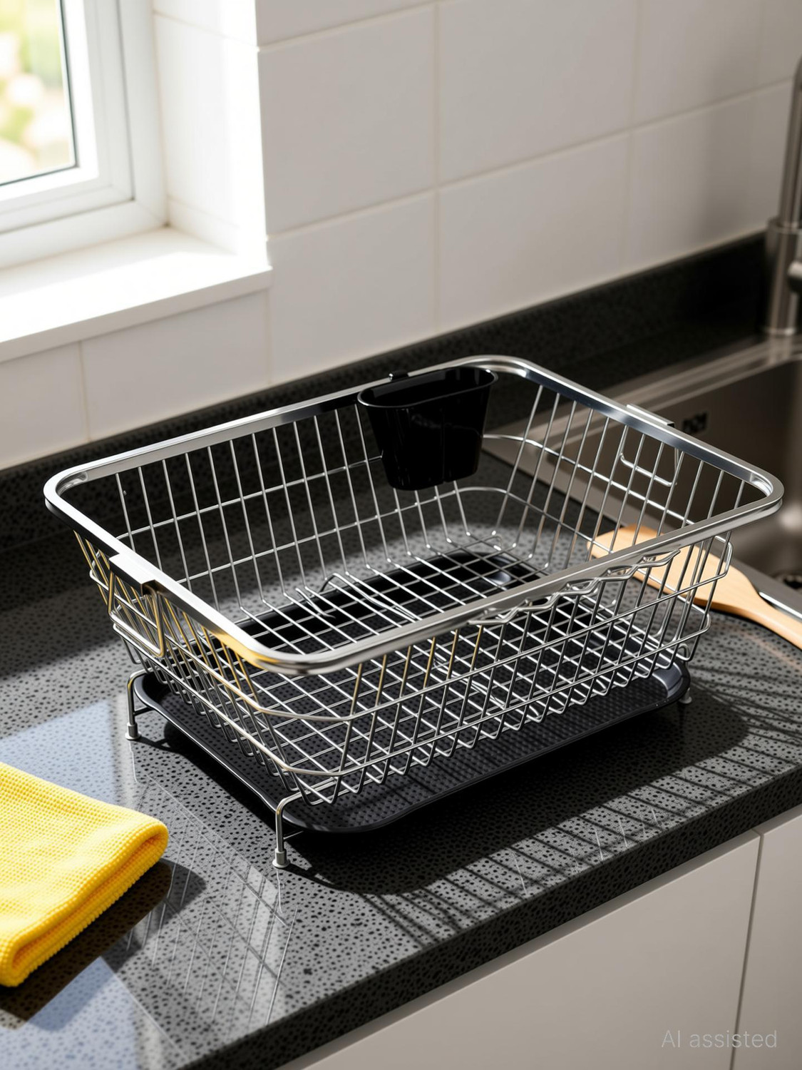 Xellephian Utensil Kitchen Rack Steel Stainless Steel Rustproof Dish Drainer Basket/Drying Rack/Kitchen Utensil Holder