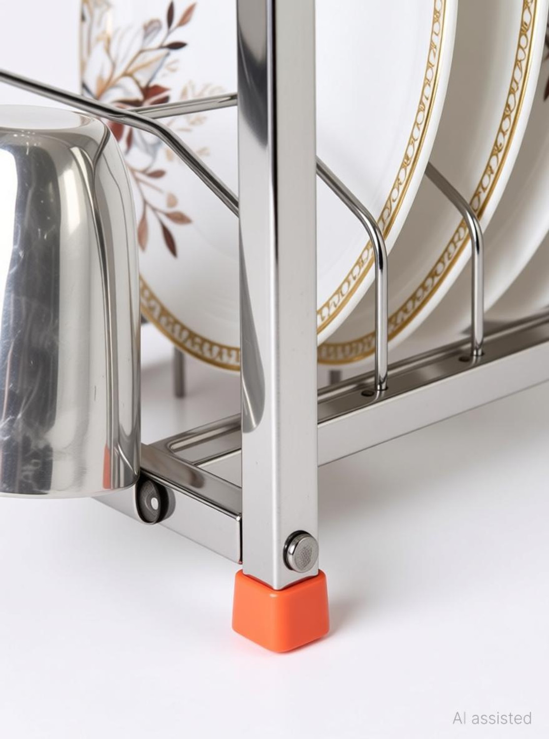 Image of IRONTECH Utensil Kitchen Rack Steel 24 x24 inch wall mount Kitchen Dish Rack Plate Cutlery Stand / Kitchen Utensils Rack / Modern Kitchen Storage Rack / Kitchen Organizer / Utensils Rack with Plate & Cutlery Stand