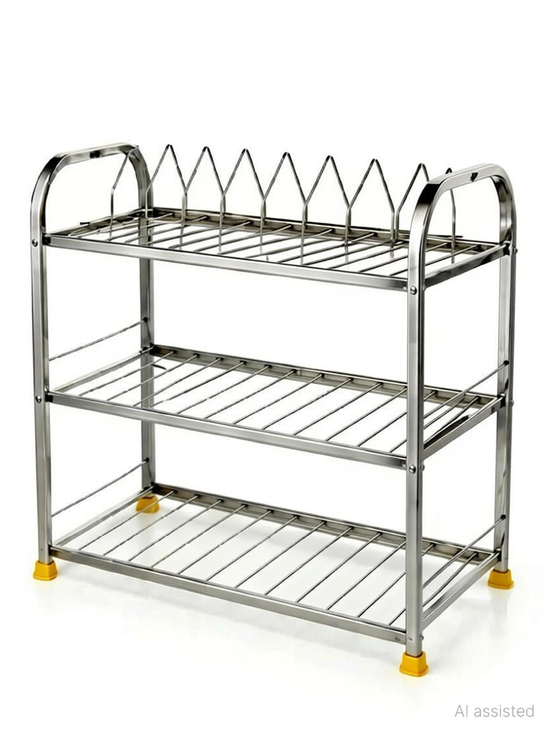 Image of ASTEEL Utensil Kitchen Rack Steel 18*18 inch utensil Bartan rack