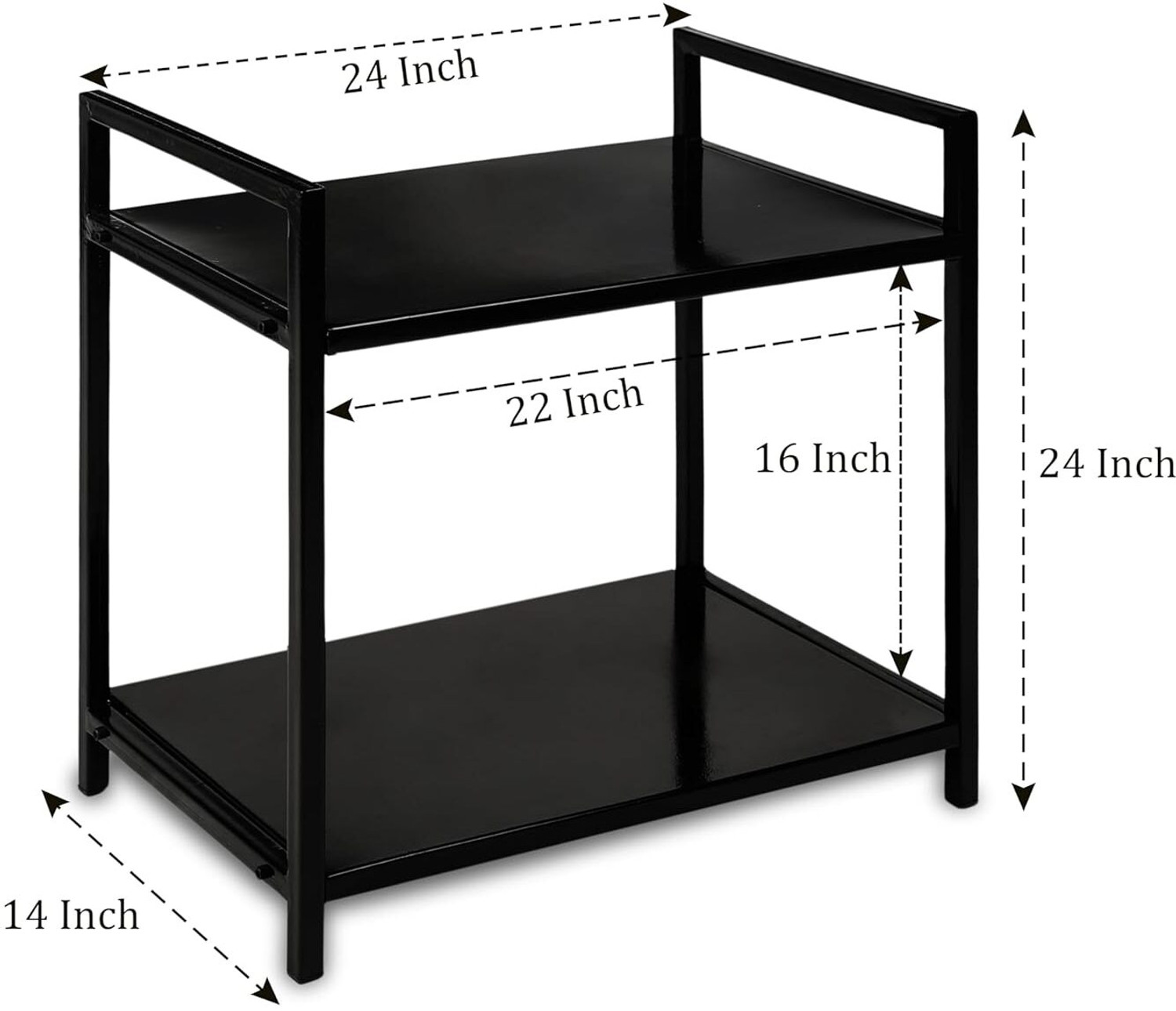 Image of Knotify Containers Kitchen Rack Metal Microwave Stand for Kitchen /2-Tier Storage Rack /Microwave Oven Rack / Iron