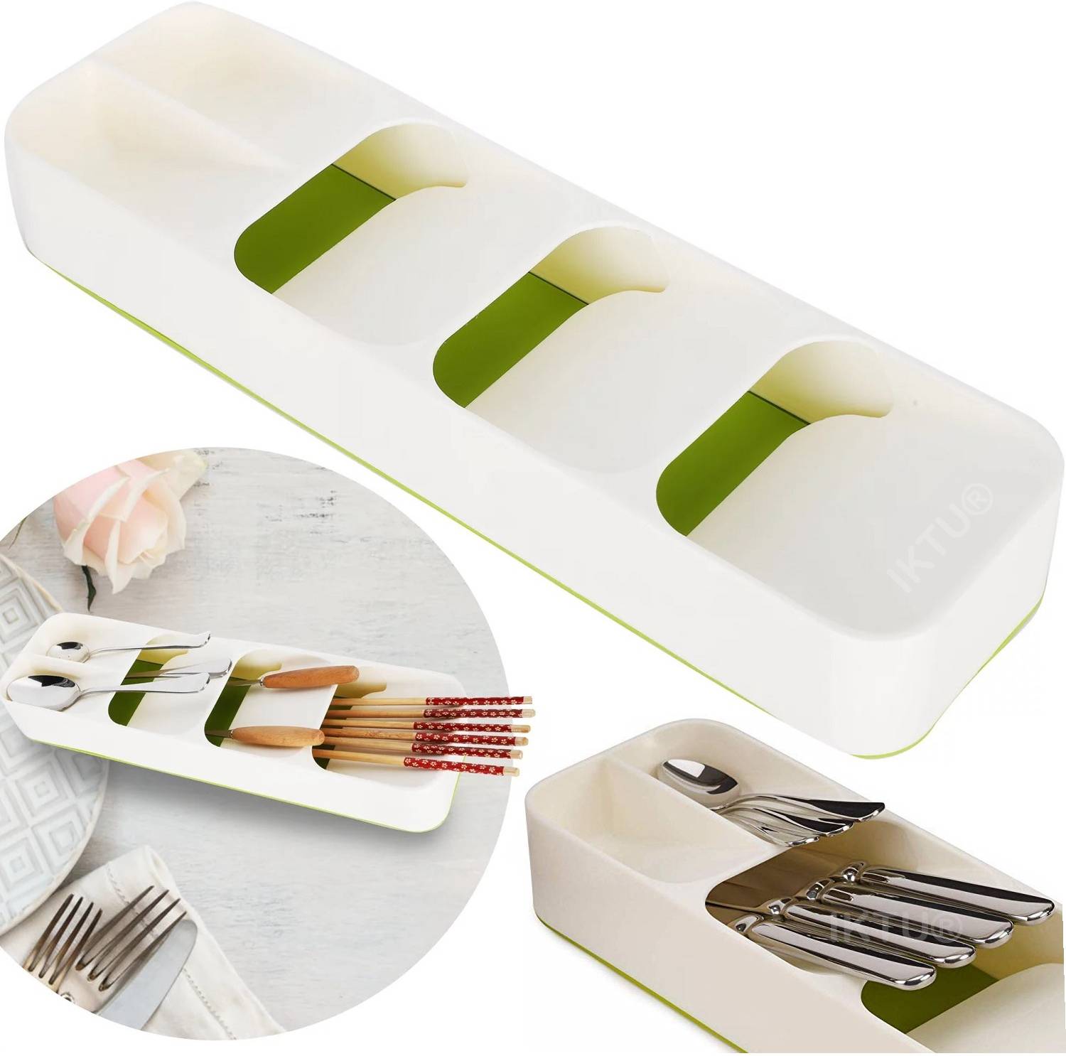 Iktu Cutlery Kitchen Rack Plastic 5 Slot Cutlery Organiser — Kitchen Organizers & Racks