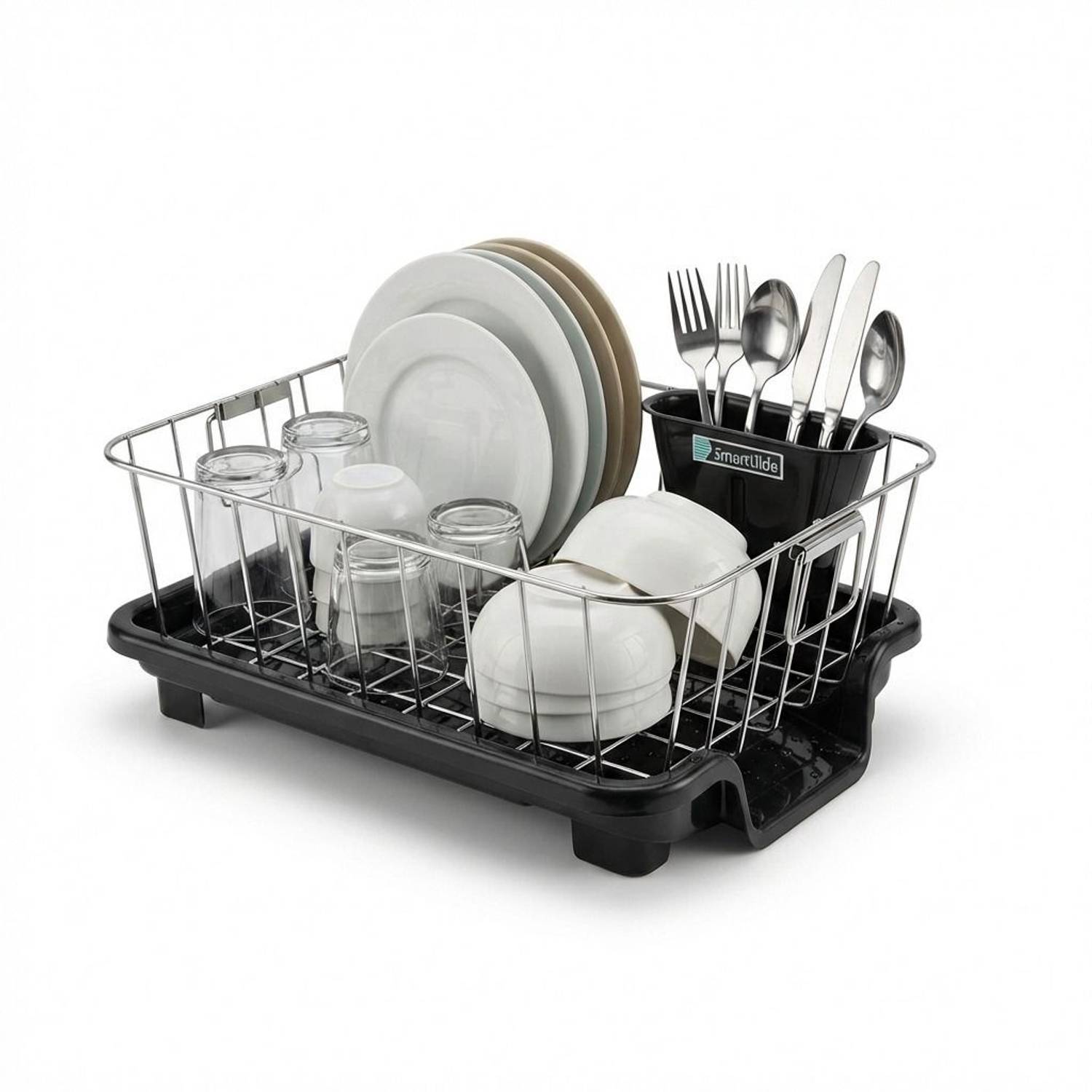Smartslide Dish Drainer Kitchen Rack Dish Drainer with tray and C