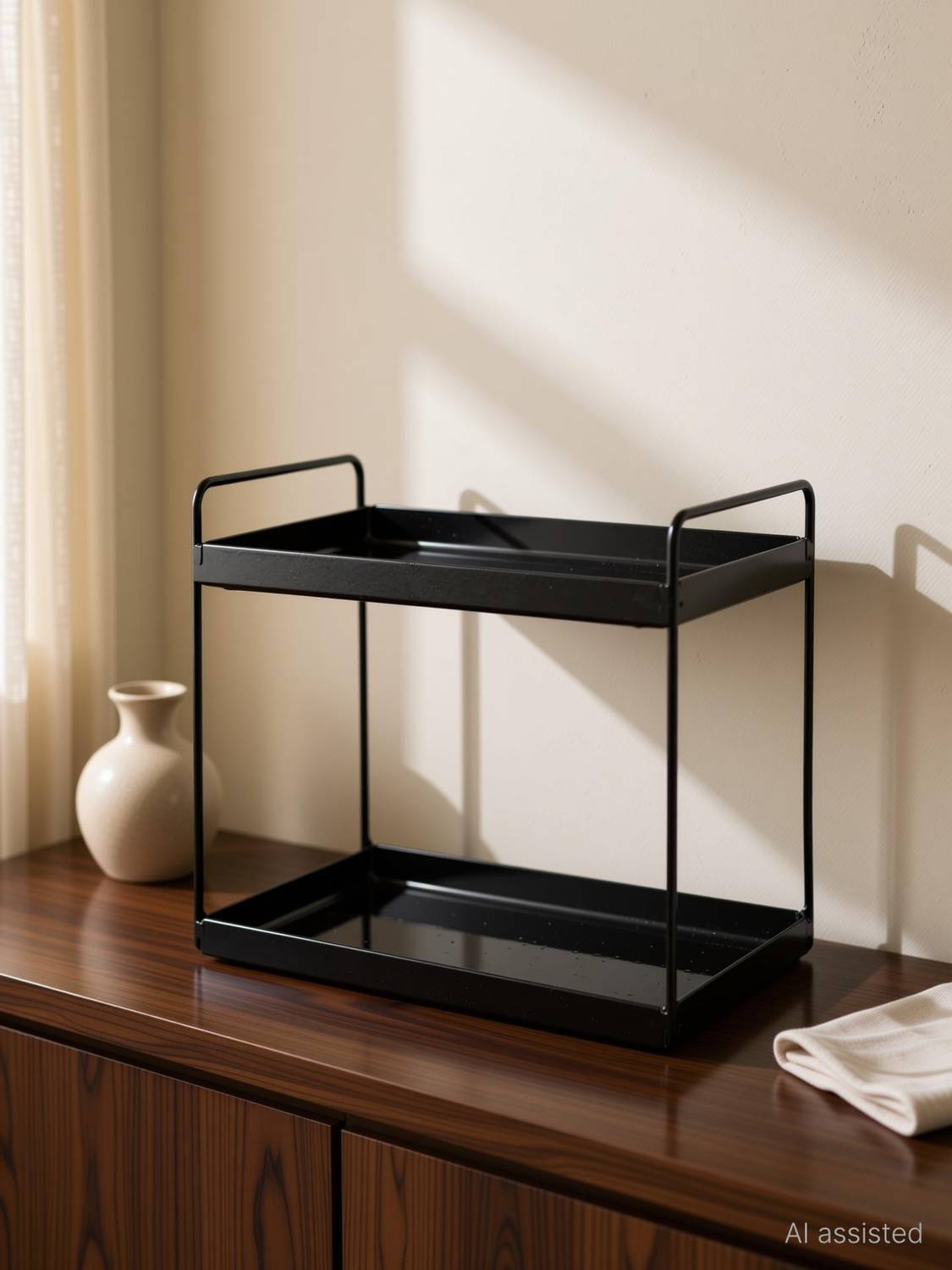 Pratecom Containers Kitchen Rack Iron 2-Tier Storage Kitchen Rack/Double Platform Stand/Kitchen Organizer/Spice Rack — Kitchen Organizers & Racks