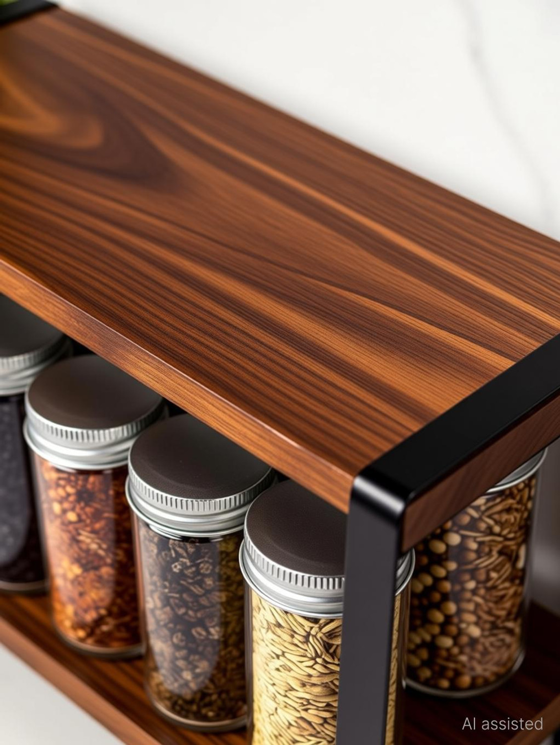 Image of RSHandicrafts Containers Kitchen Rack Wood wooden spice rack, masala rack, kitchen organizer, spice stand wooden,