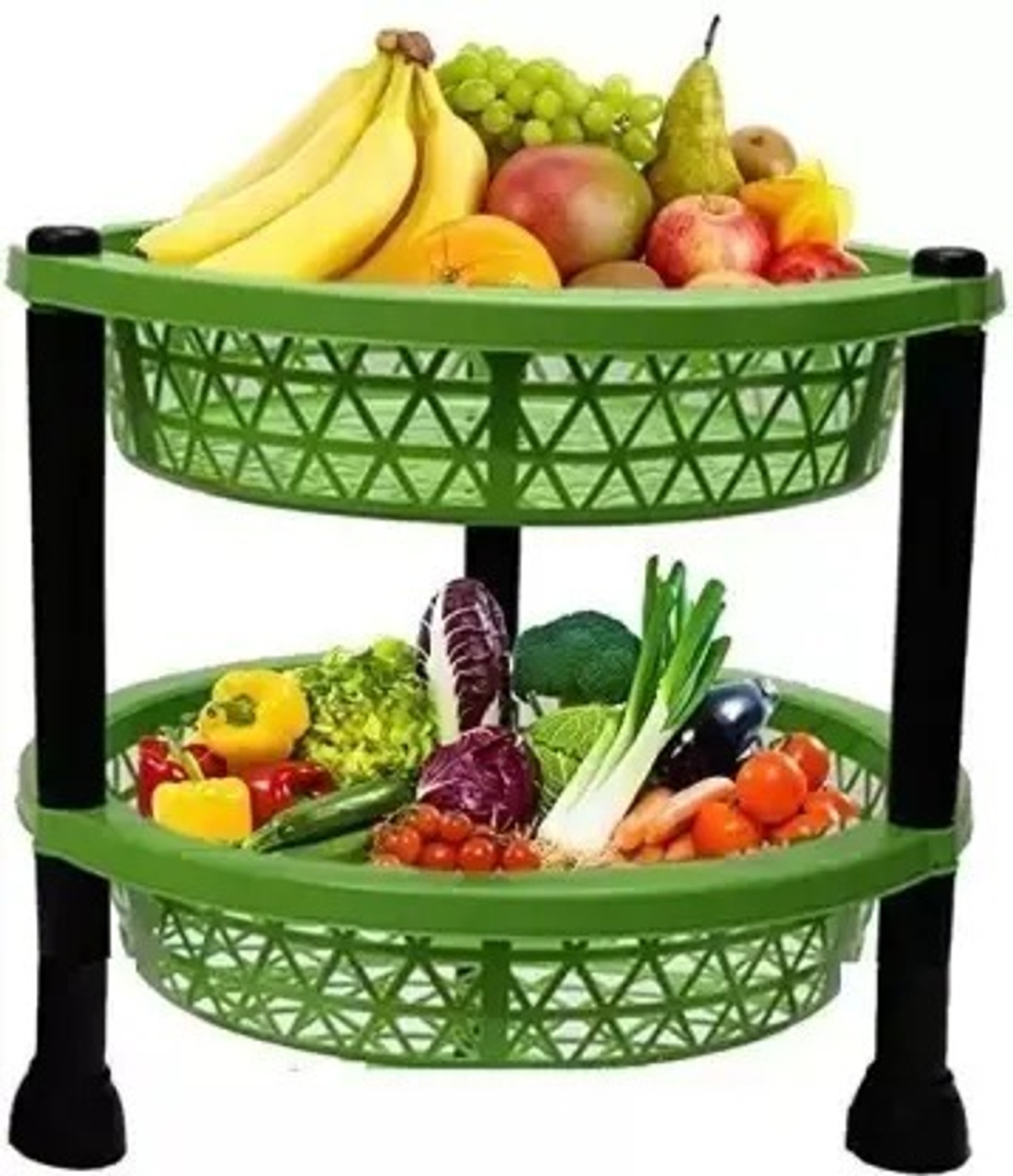 Image of Muenterprises Fruits /Vegetables Kitchen Rack Plastic Plastic 4 Layer Multipurpose Kitchen Storage Rack | Fruit & Vegetable Trolley