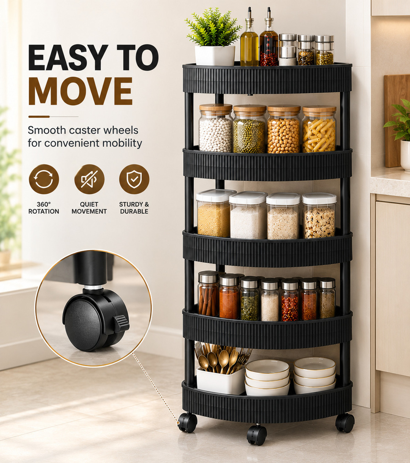 Image of NARIYA NEW TRIANGLE PLASTIC TROLLY FOR VEGATABLES AND FRUITS PLASTIC TROLLY FOR KITCHEN Plastic Kitchen Trolley