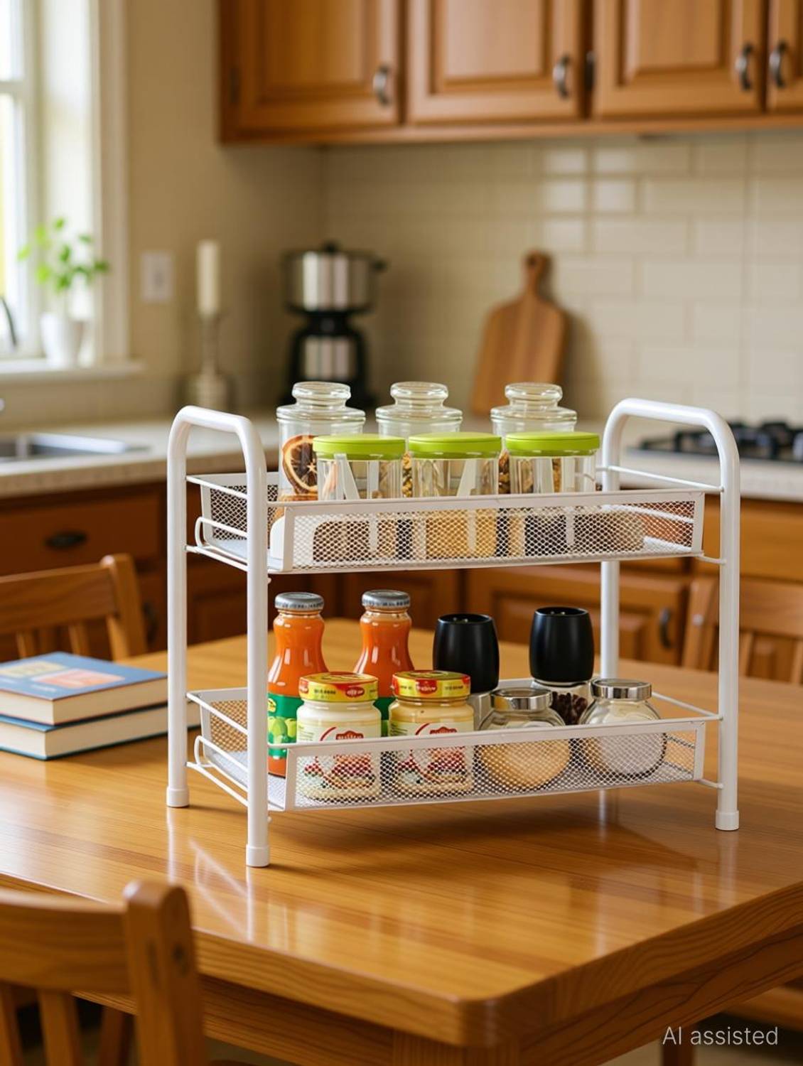 S-B-S Store Utensil Kitchen Rack Iron Multi-Purpose 2-Tier Metal Storage Rack Space Saving Kitchen Spice Rack — Kitchen Organizers & Racks