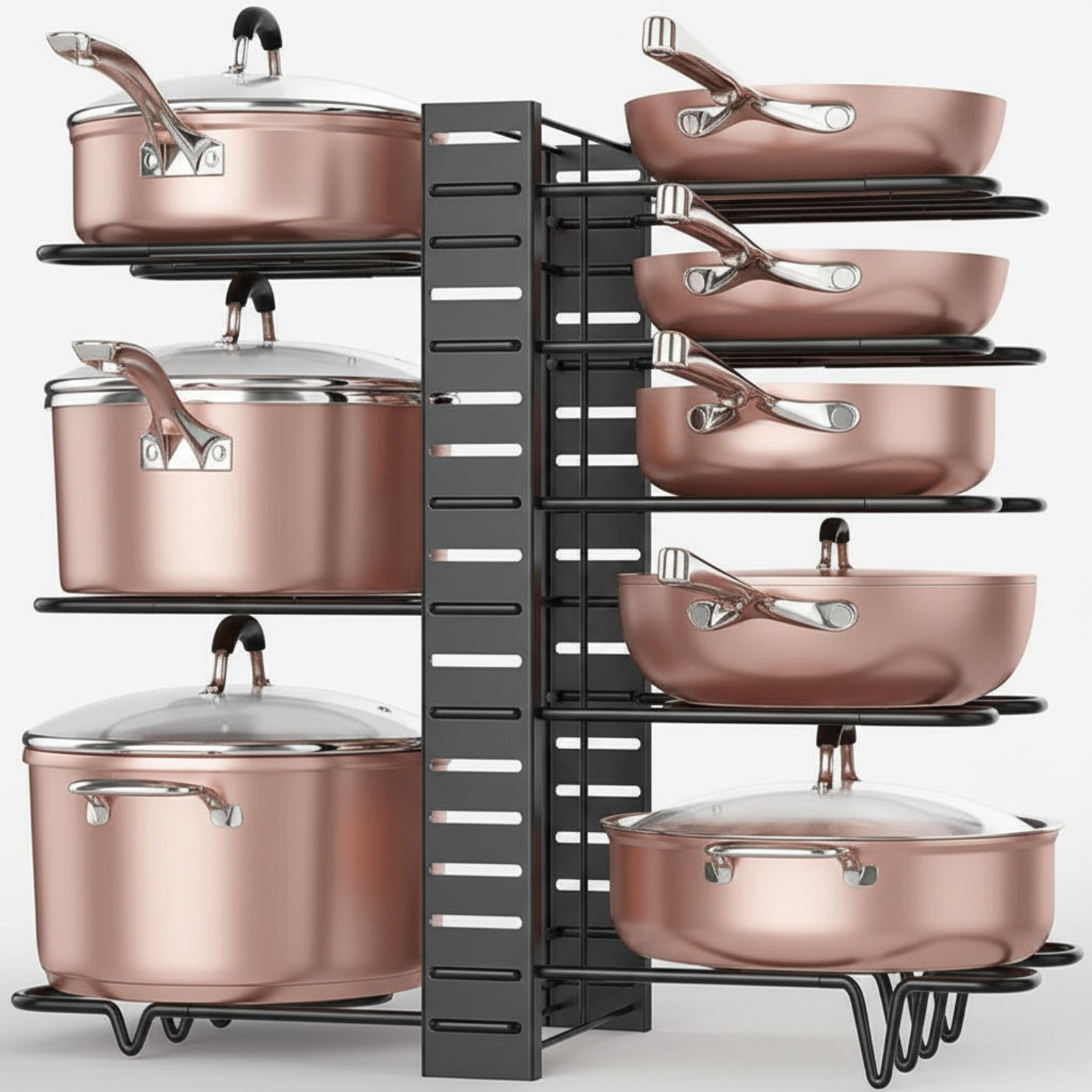 Image of AVYORA Utensil Kitchen Rack Iron Elite 8-Layer Adjustable Tawa & Pan Organizer
