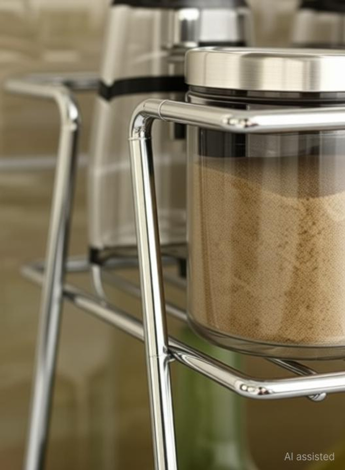 Image of Goodsell Containers Kitchen Rack Steel Stainless Steel Spice 2-Tier Trolley for kitchen