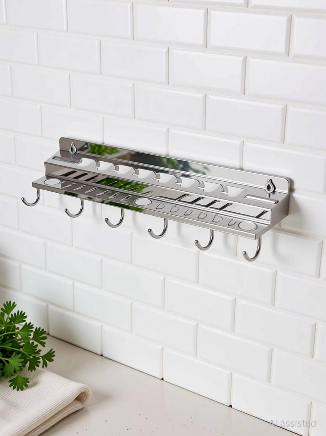 Aayushi enterprises Utensil Kitchen Rack Steel Steel Spoon Rack , Steel Wall Mounted Self