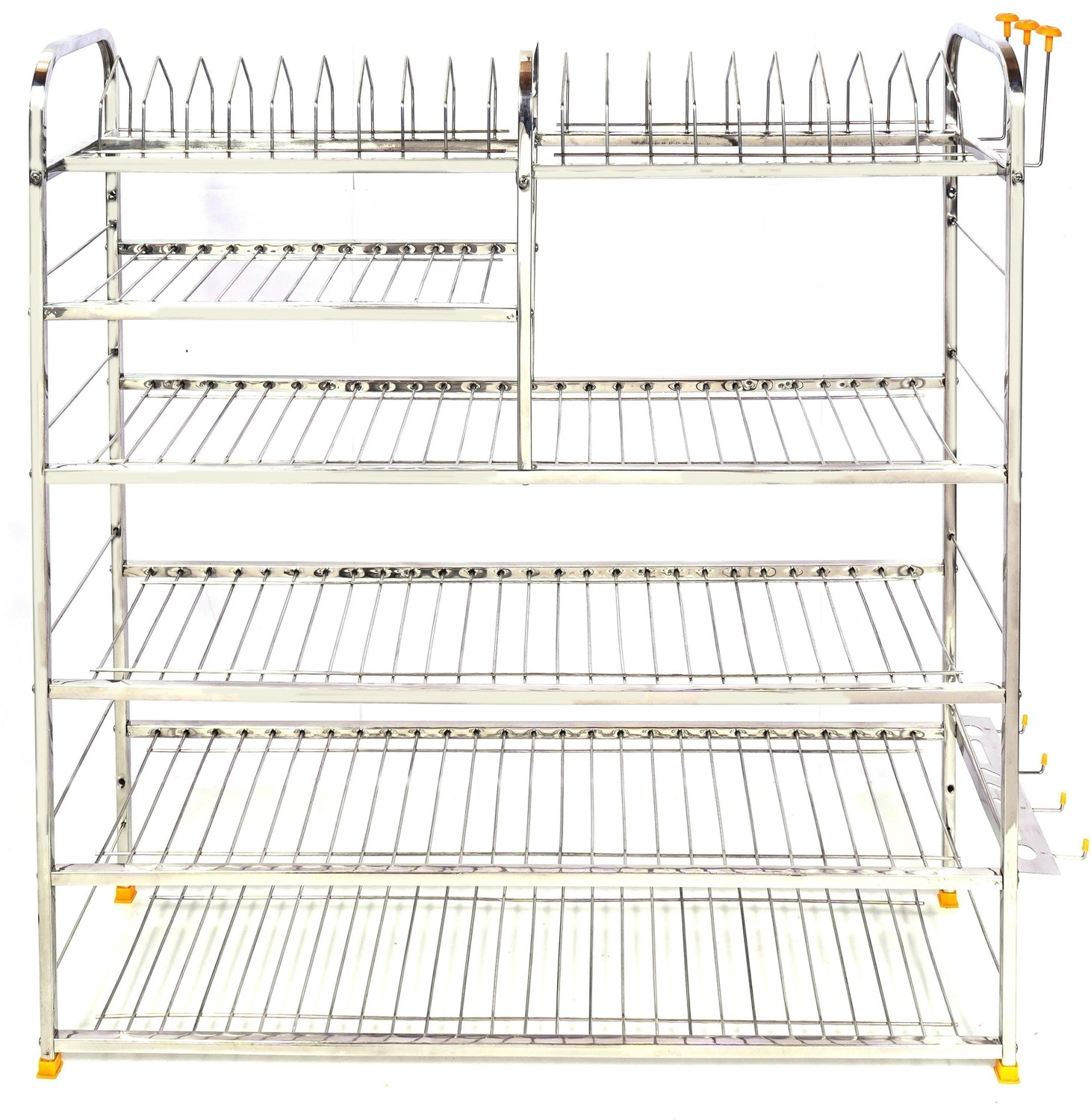 Image of NAVUM ROSHANI Utensil Kitchen Rack Steel Stainless Steel Kitchen Dish Rack | Plate Cutlery Stand | Kitchen Utensils Rack | Modern Kitchen Storage Rack (36 x 36) INCH 2.0,Silver