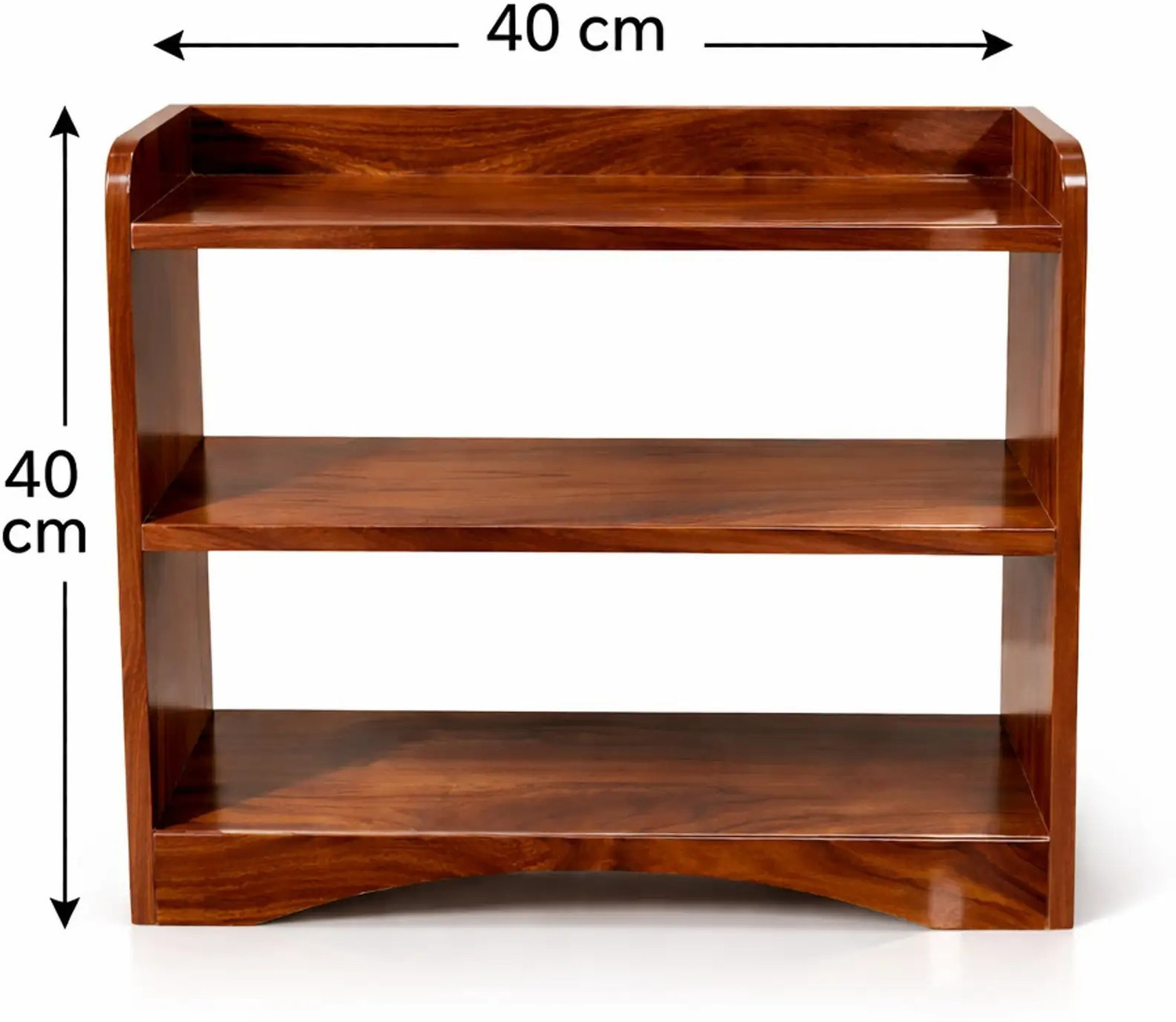 Image of MEENA ENTERPRISES Utensil Kitchen Rack Wood 3-Tier Wooden Kitchen Spice Rack Organizer with Glass Jars