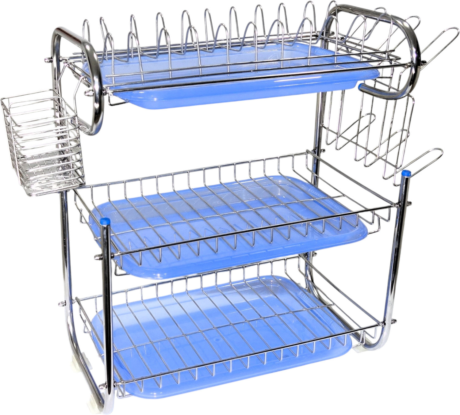 Image of Amol Dish Drainer Kitchen Rack Steel Premium Stainless Steel Dish Drying Stand / Plate Holder