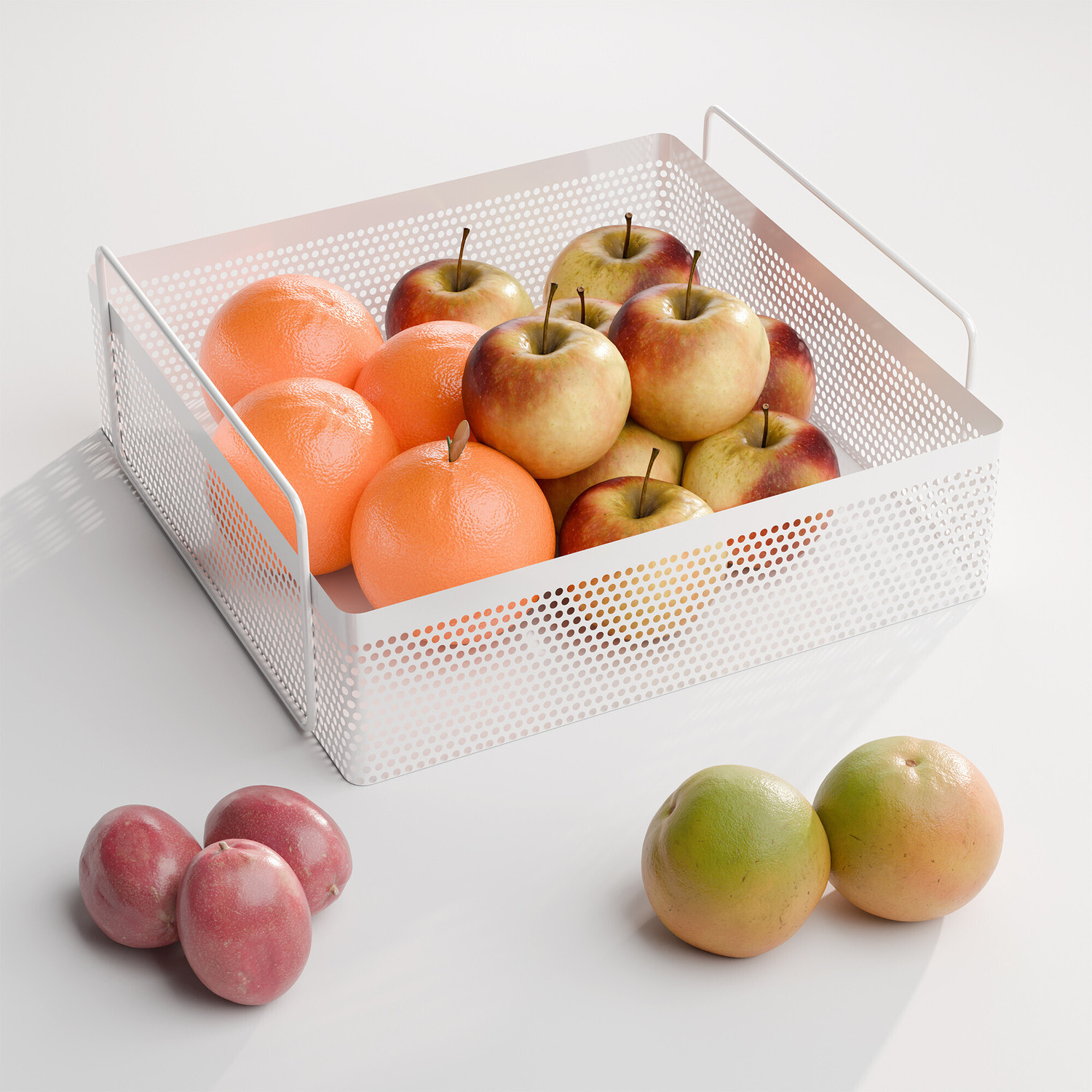 Image of KUBER INDUSTRIES Fruits /Vegetables Kitchen Rack Iron Metal Square Kitchen Rack Stand Organiser | White