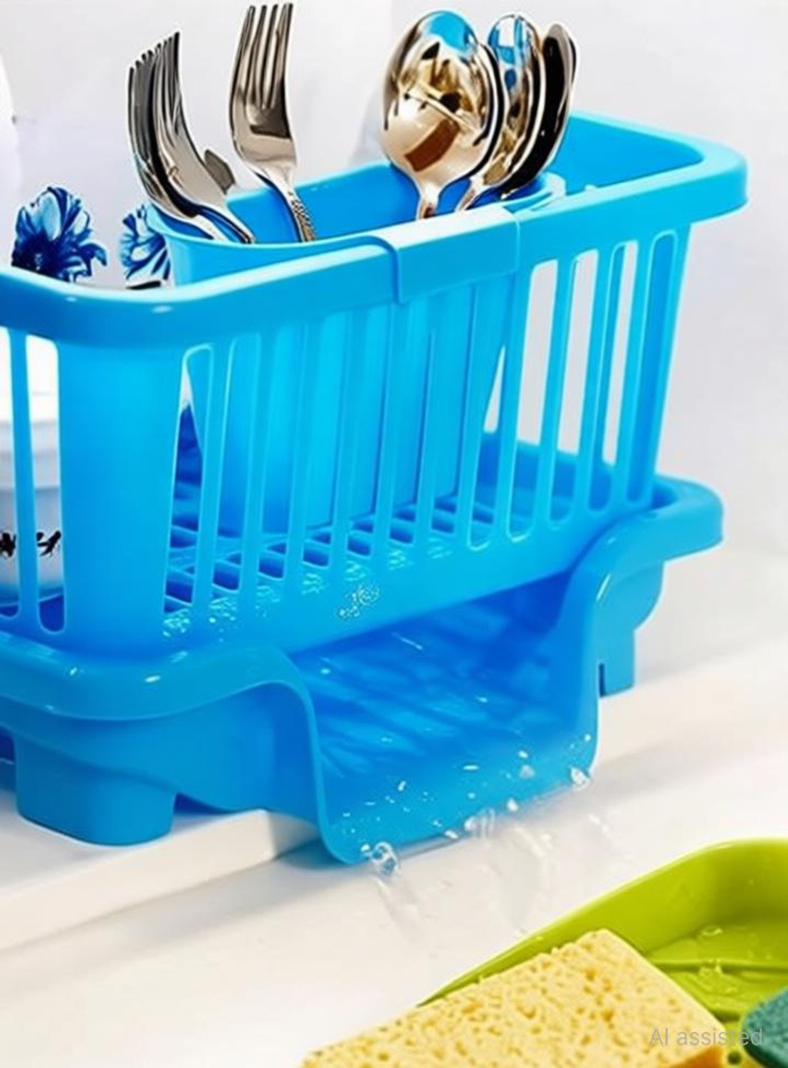 Image of AXN Dish Drainer Kitchen Rack Plastic Popular Combo Kitchen Sink Organizer & 3 in 1 Kitchen Sink dish drainer rack