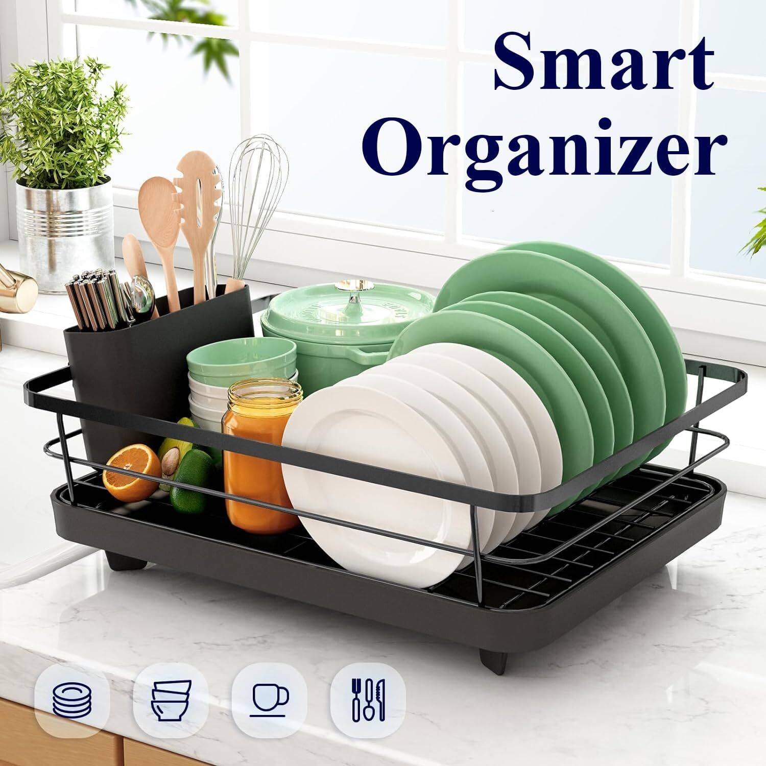 Life Style Kitchen Dish Drainer Kitchen Rack Steel — Kitchen Organizers & Racks