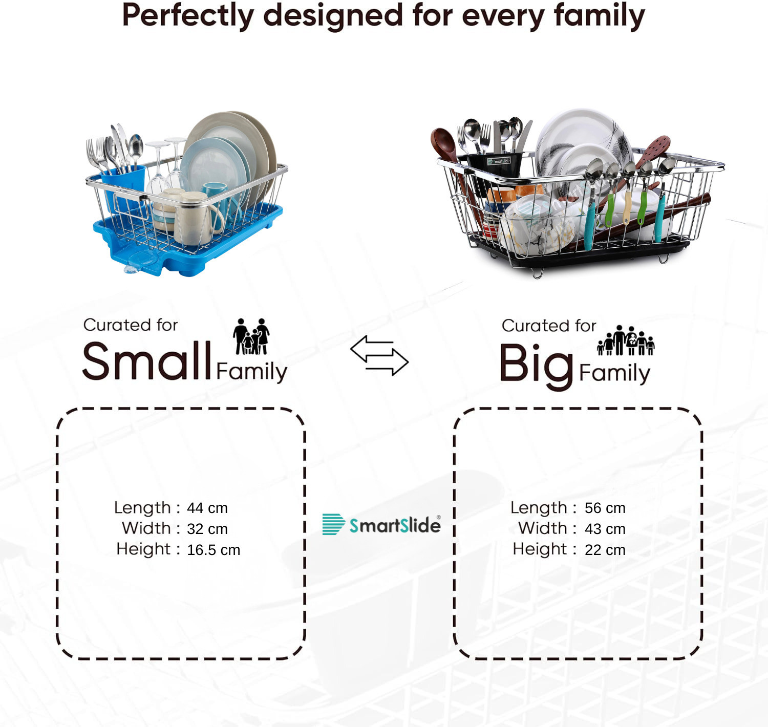 Image of Smartslide Dish Drainer Kitchen Rack Steel Dish Drainer for Kitchen Utensil Dish Rack with Draining tray & Spoon Holder