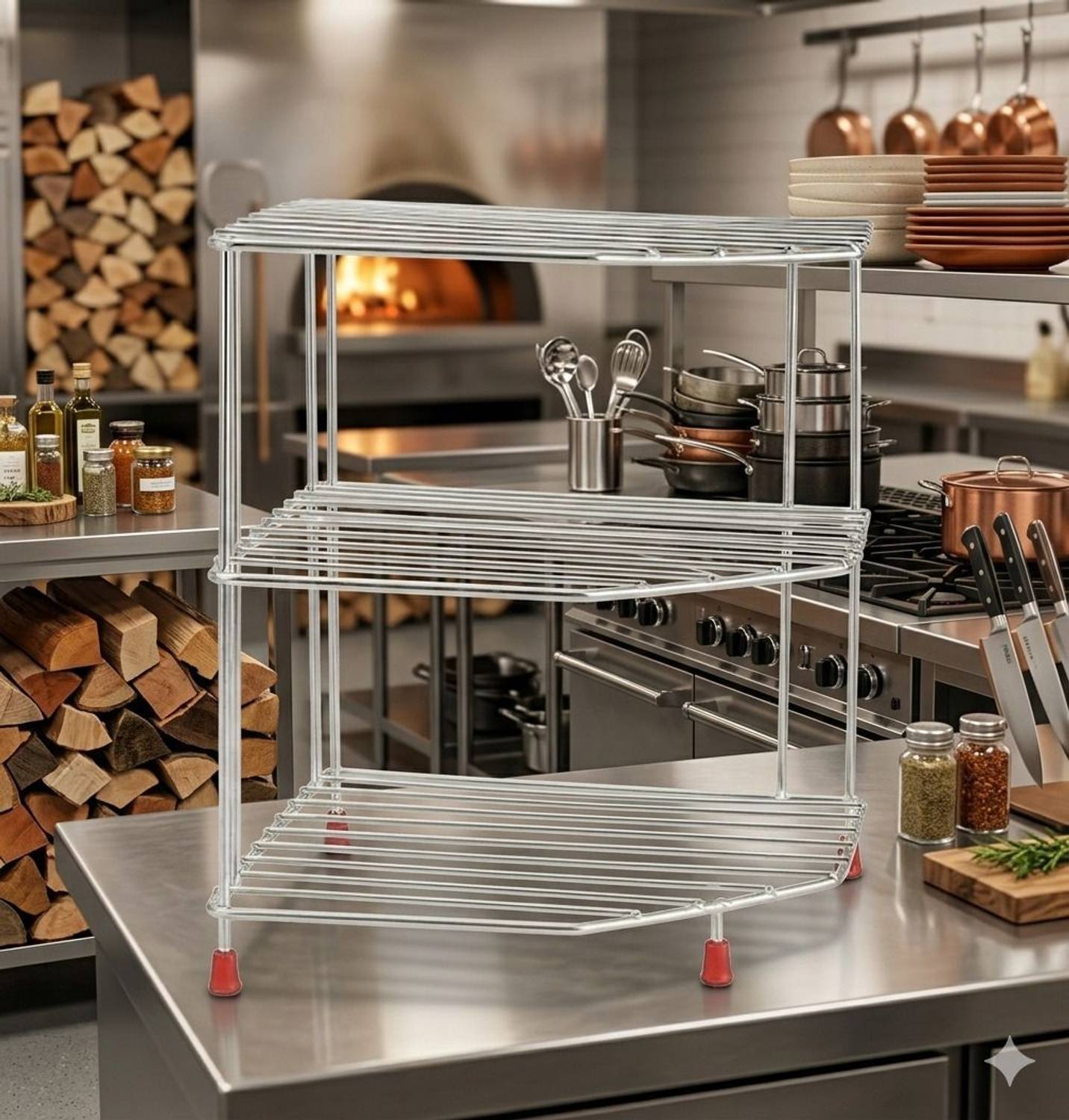 ZEDMAX Fruits/Vegetables Kitchen Rack Steel Stainless Steel Storage Organizer – Maximize Space with Style — Kitchen Organizers & Racks