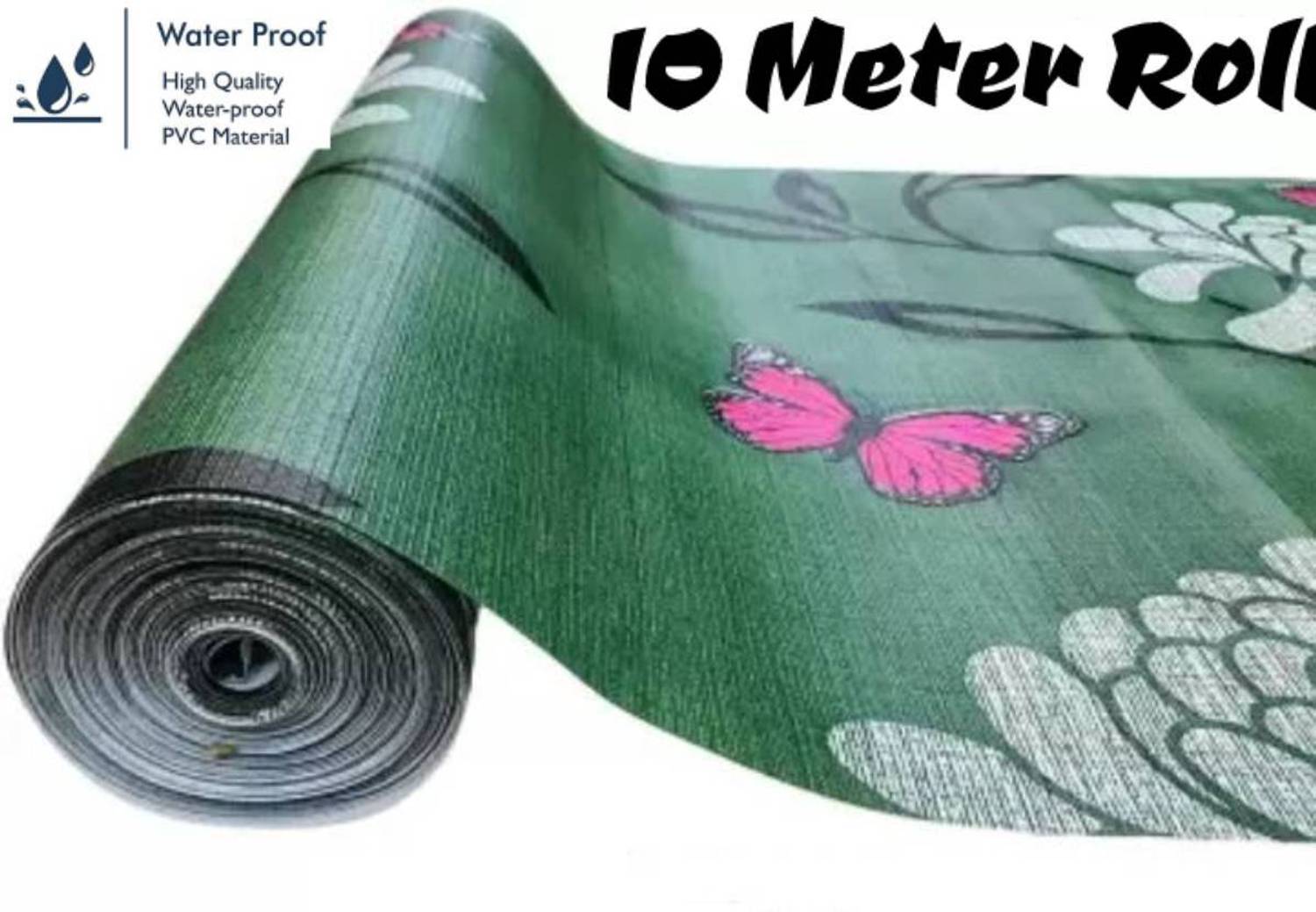 Best Buy Collection 10 Meter Green Flower Mat/Cover for Almirah, Drawer, Wardrobe, Kitchen Shelves
