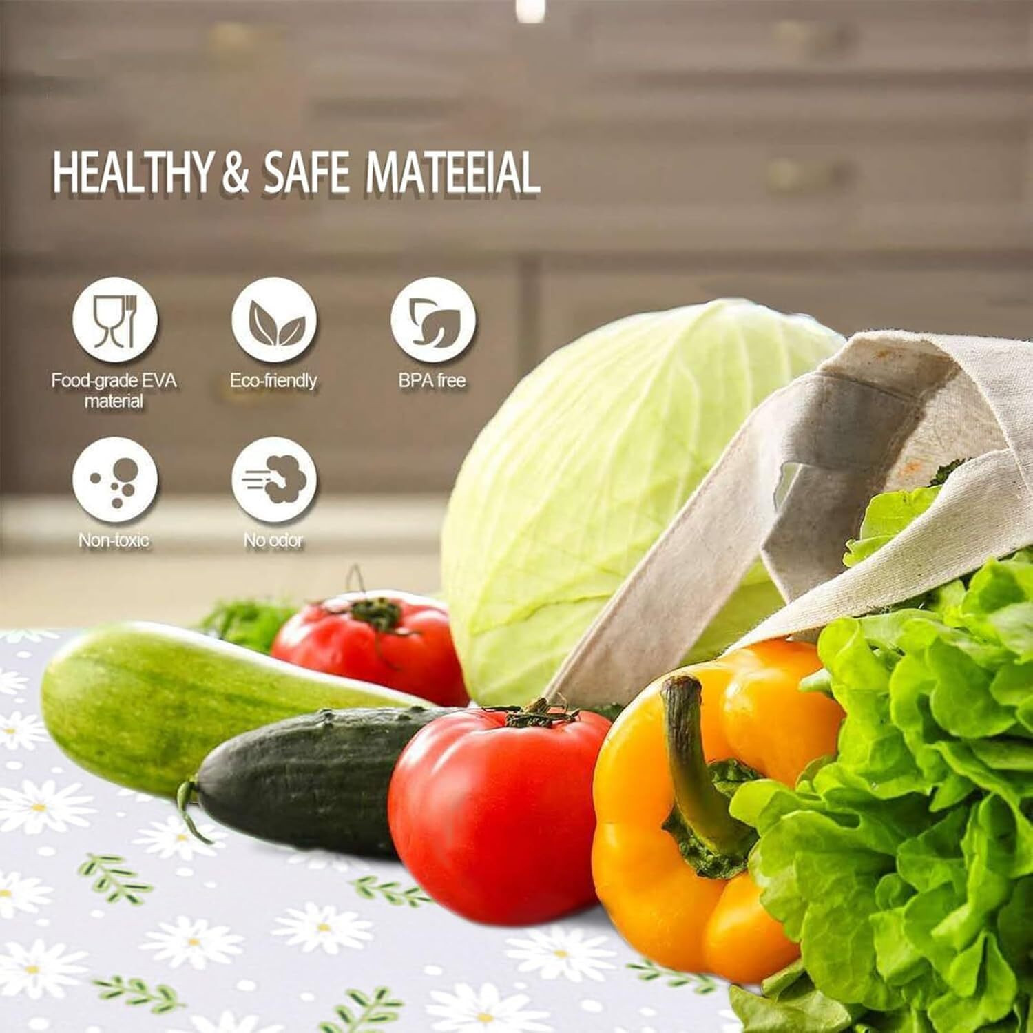 Image of OCEAN PLASTWARES Fridge Mats, Kitchen Mat EVA Food Grade Multipurpose Washable Anti Slip Mat