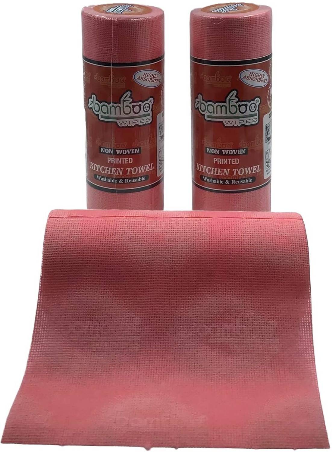 Bamboo Reusable & Washable Signature Print Kitchen Wipes Towel Tissue Roll|