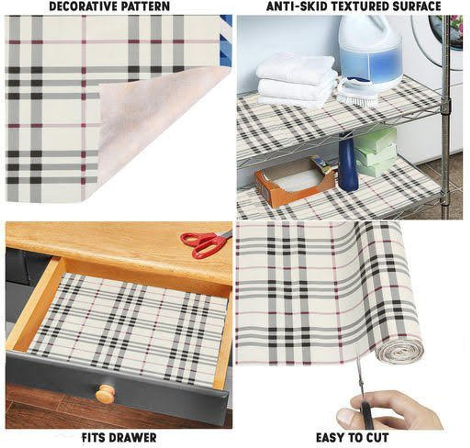 Image of Best Buy Collection 10 Meter White Check Mat /Cover for Almirah, Drawer, Wardrobe Shelf ,Kitchen