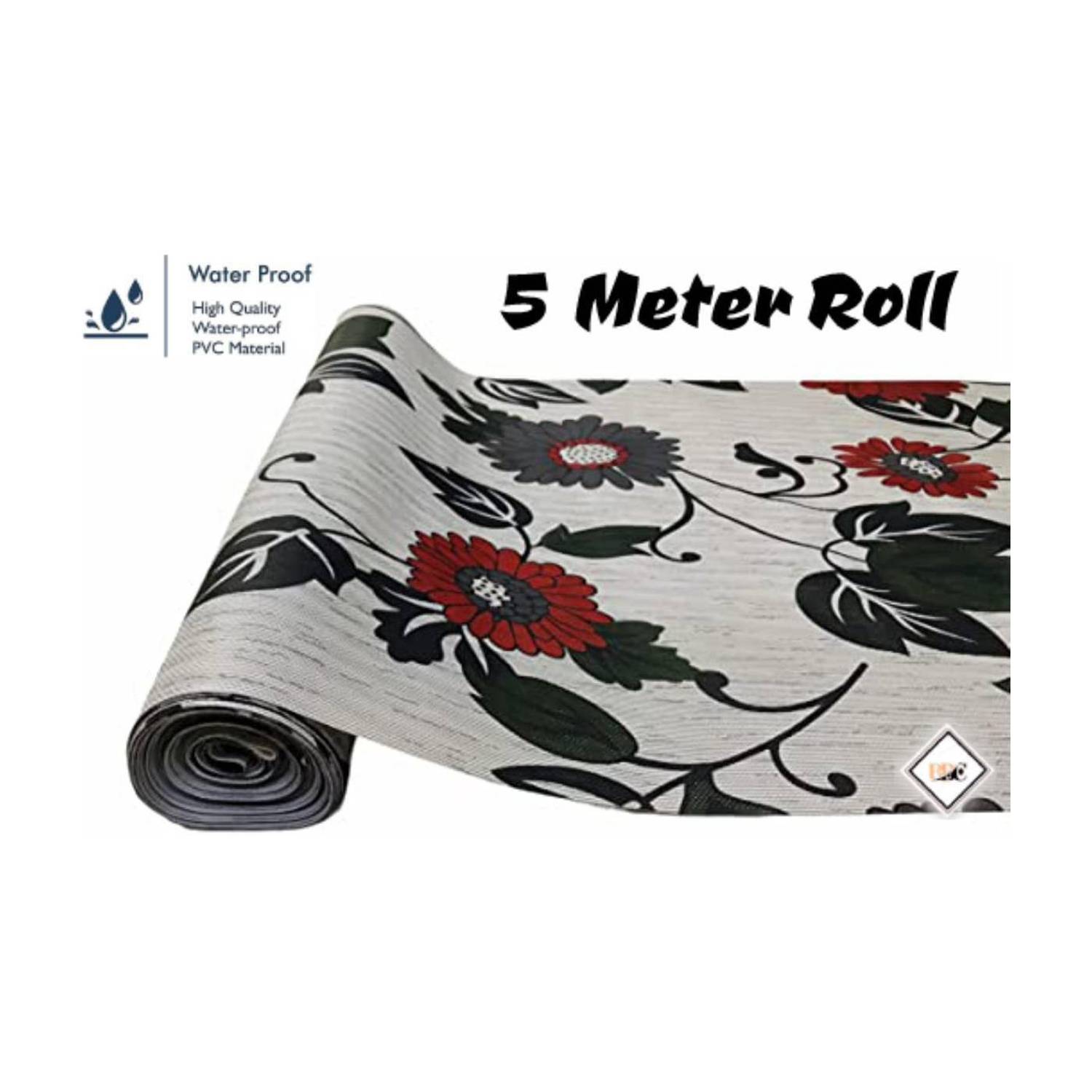 Best Buy Collection 5 Meter White Flower Mat/Cover for Almirah, Drawer, Wardrobe, Kitchen Shelf