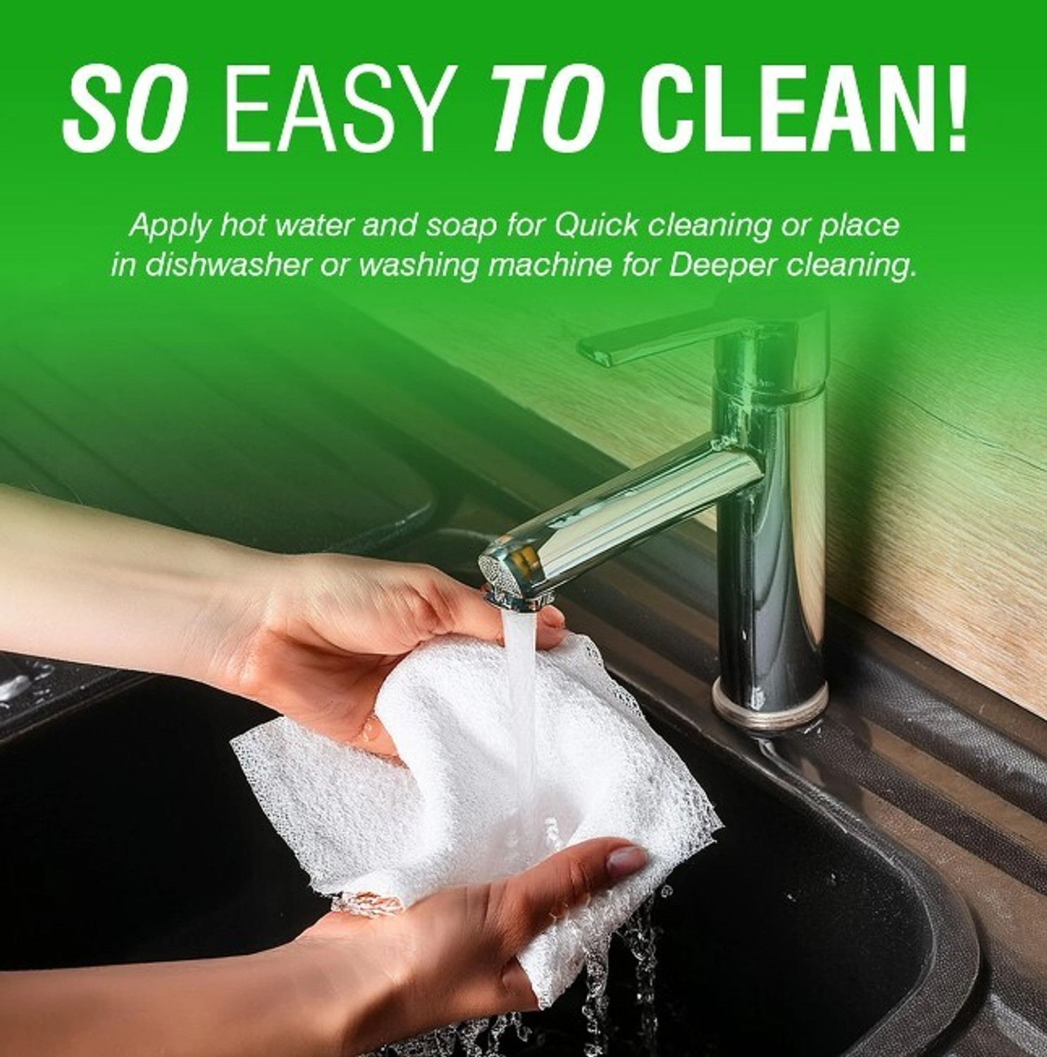 Image of eeco Reusable Kitchen Towel, (20 sheets x 100 times, 2000 wipes), Made from Bamboo
