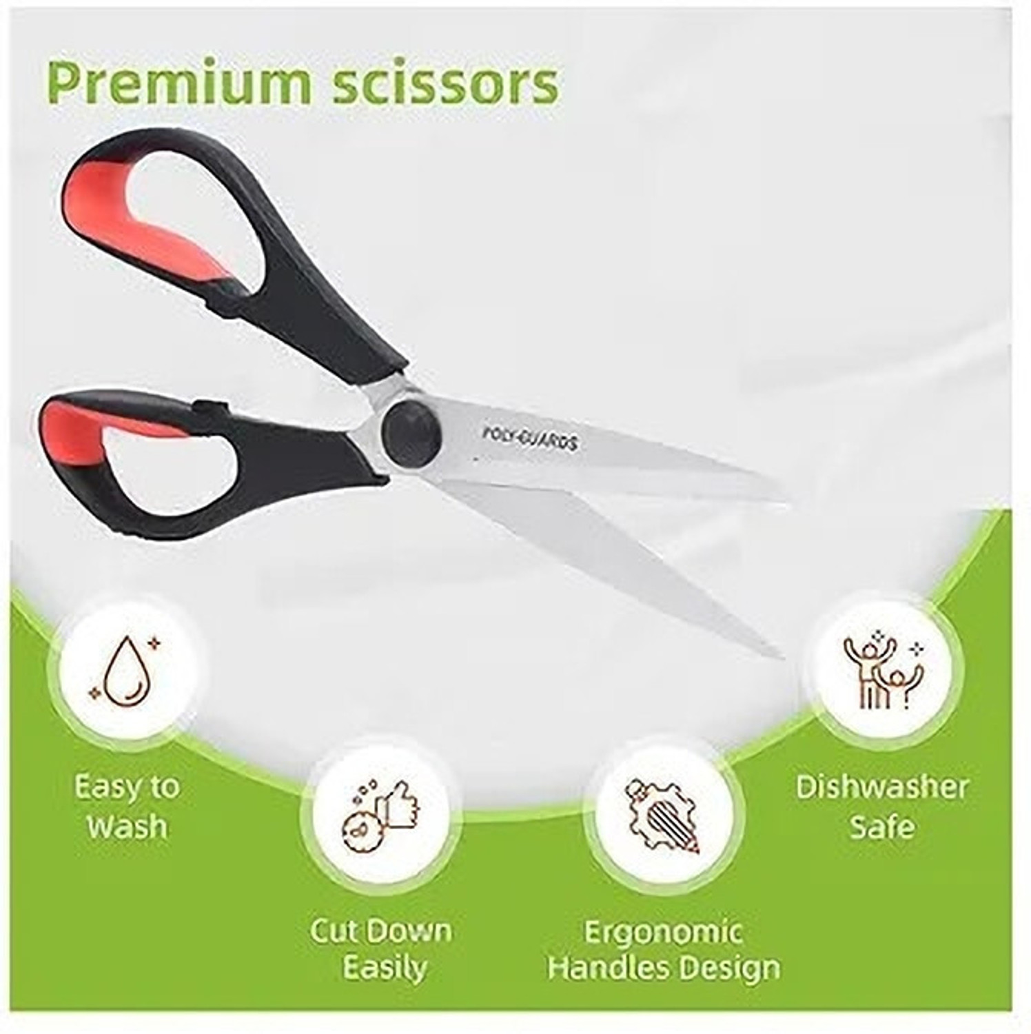 Image of POLYGUARDS Heavy Duty Serrated Kitchen Scissors Stainless Steel Fish Scissor (Multicolor, Pack of 1)