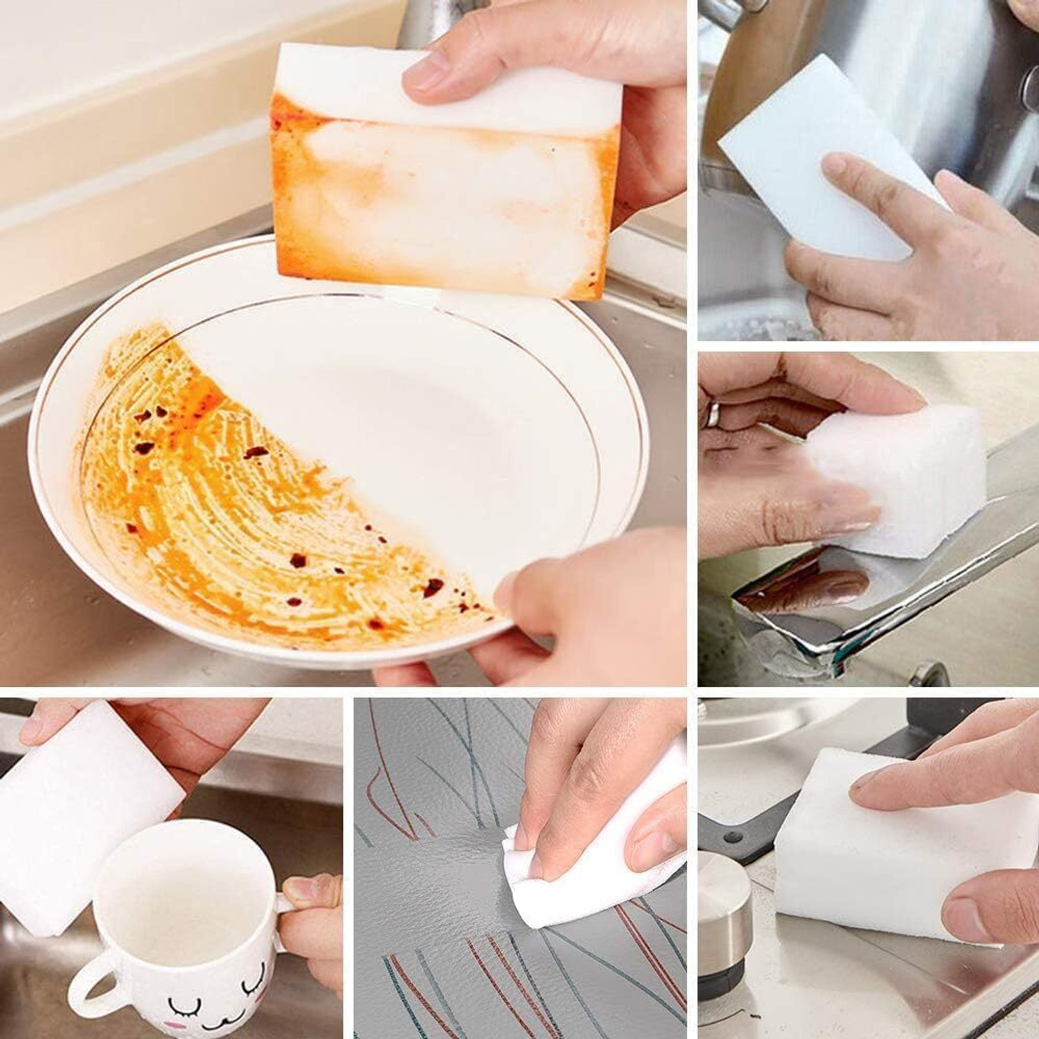 Image of Plenzo Magic Eraser Sponge Multi Surface Scrub Pad Scrub Sponge