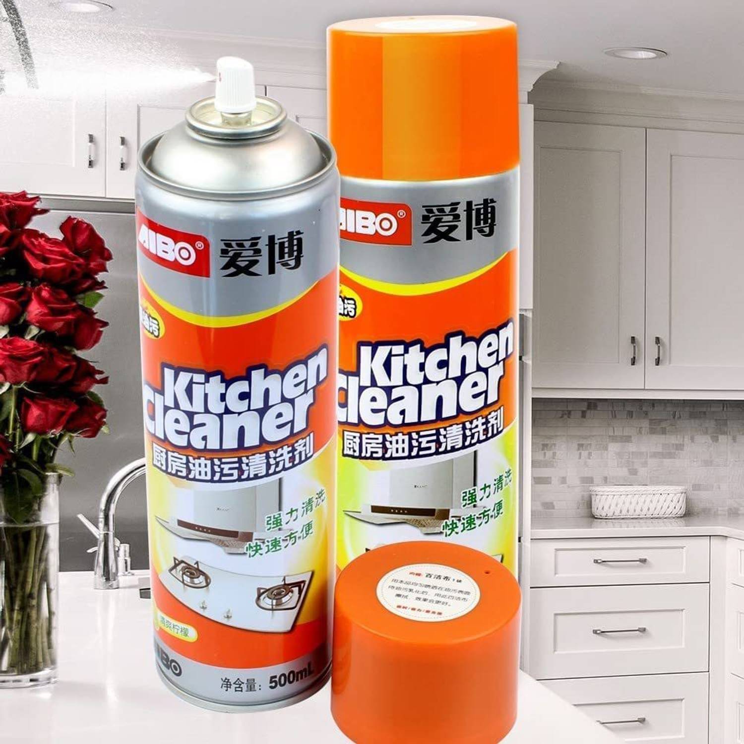 ALPHABITA Multi-Purpose Kitchen Foam Cleaner Spray For Kitchen Oil Grease Stain Remover Kitchen Cleaner