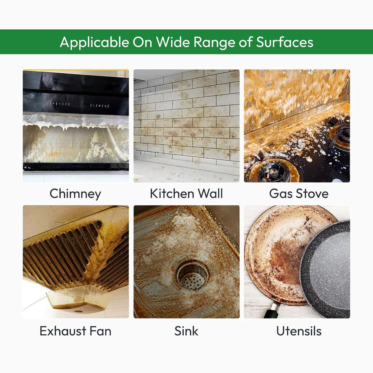 Image of GANESHA Kitchen Cleaner Spray Oil & Grease Stain Remover Stove & Chimney Cleaners Kitchen Cleaner