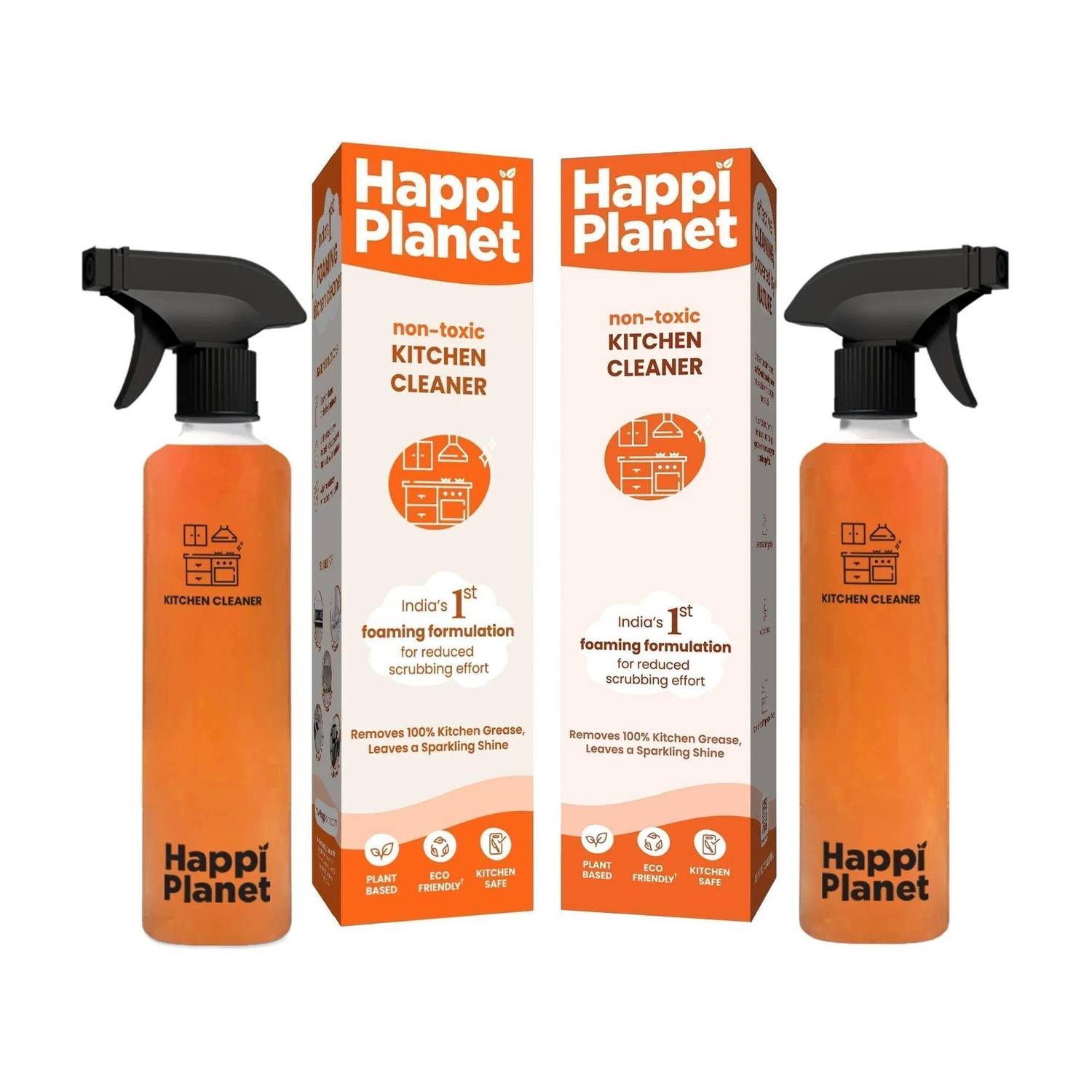 Happi Planet Kitchen Cleaner Spray, 500ml (Pack of 2) - Image 1