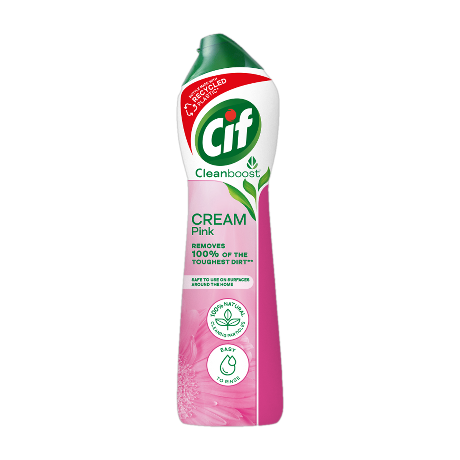 Image of Cif Multi Purpose Cream Surface Cleaner | Micro Crystals & Pink Flowers 500ml Kitchen Cleaner