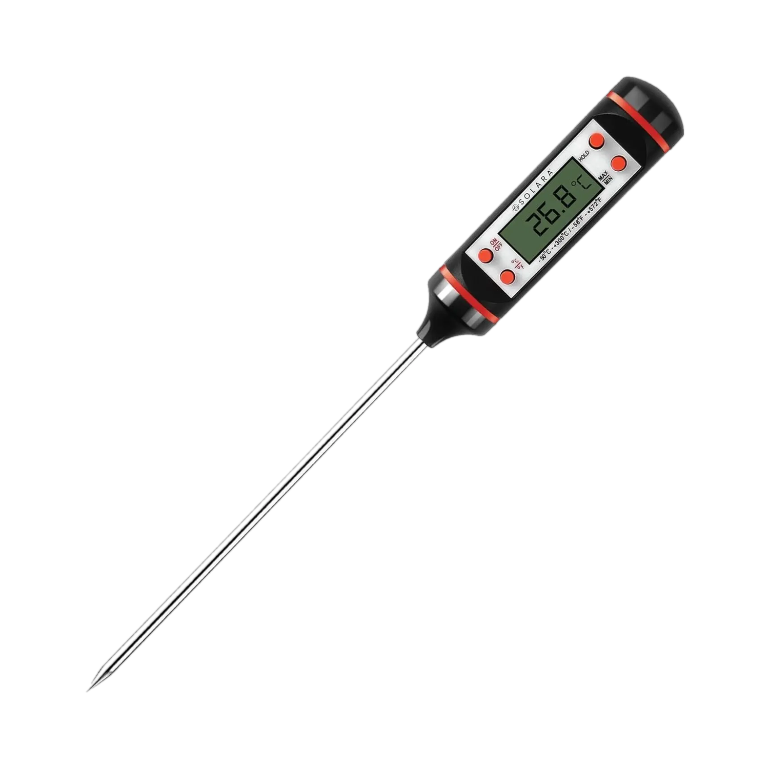 Solara Digital Food Thermometer for cooking, auto shut-off Thermometer, LCD Display, Thermometer with Fork Kitchen Thermometer — Smart Kitchen Gadgets